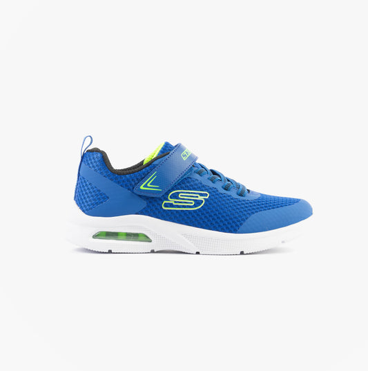 Skechers MICROSPEC MAX - VAPTIX Boys Trainers Blue/Lime