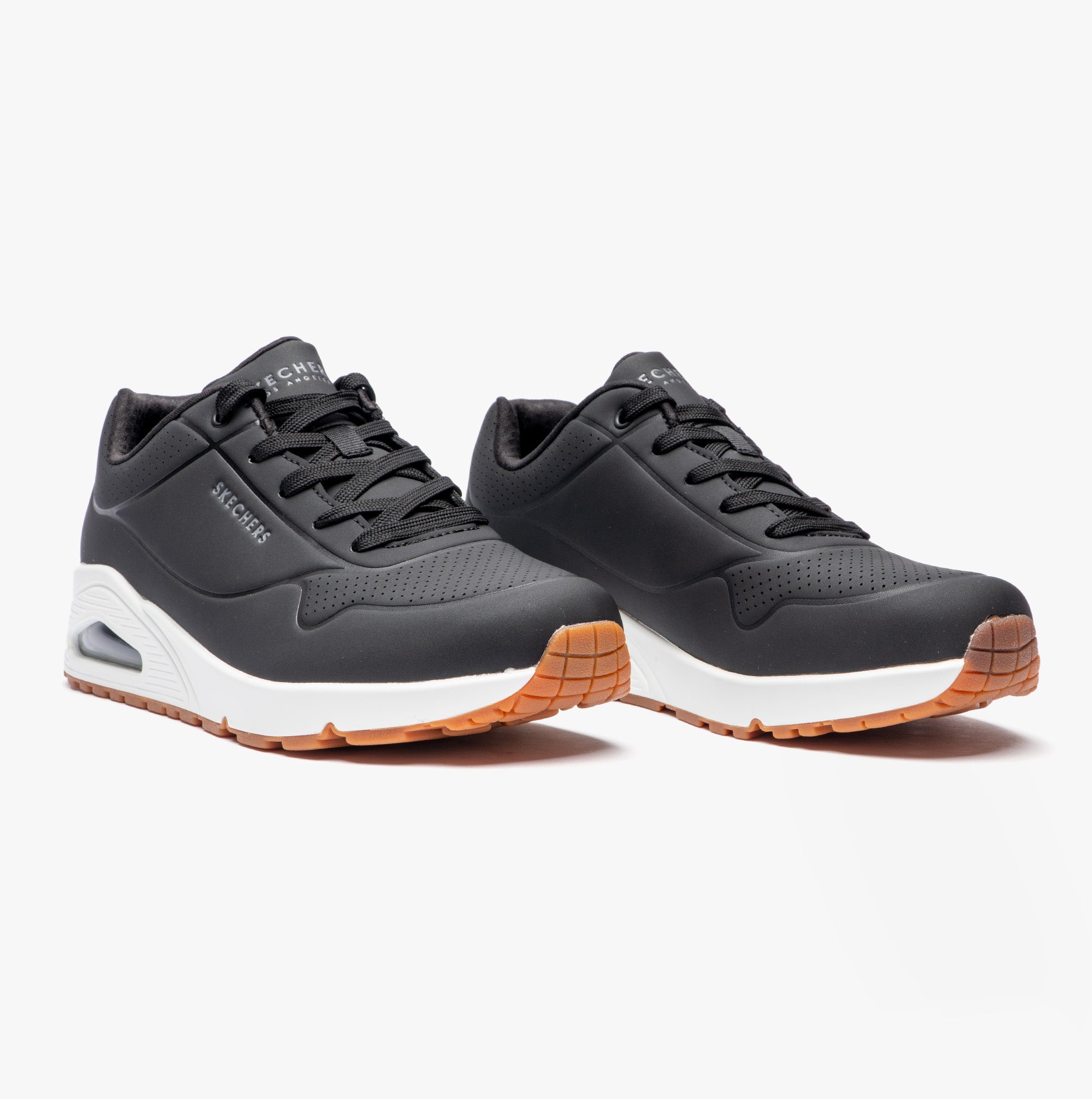 Skechers 73690/BLK UNO Womens Lace-Up Trainers Black