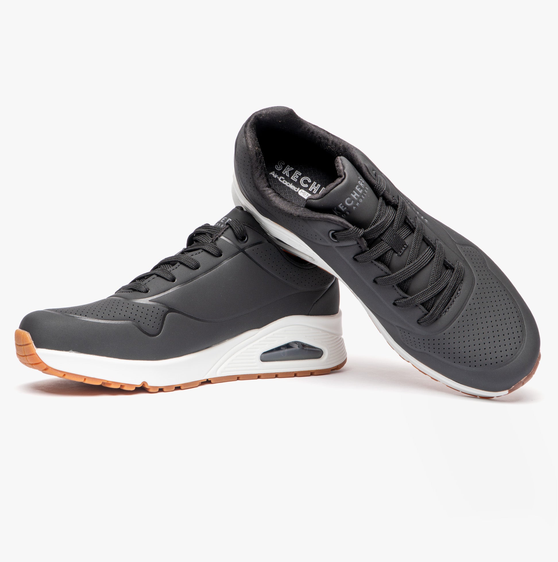 Skechers 73690/BLK UNO Womens Lace-Up Trainers Black