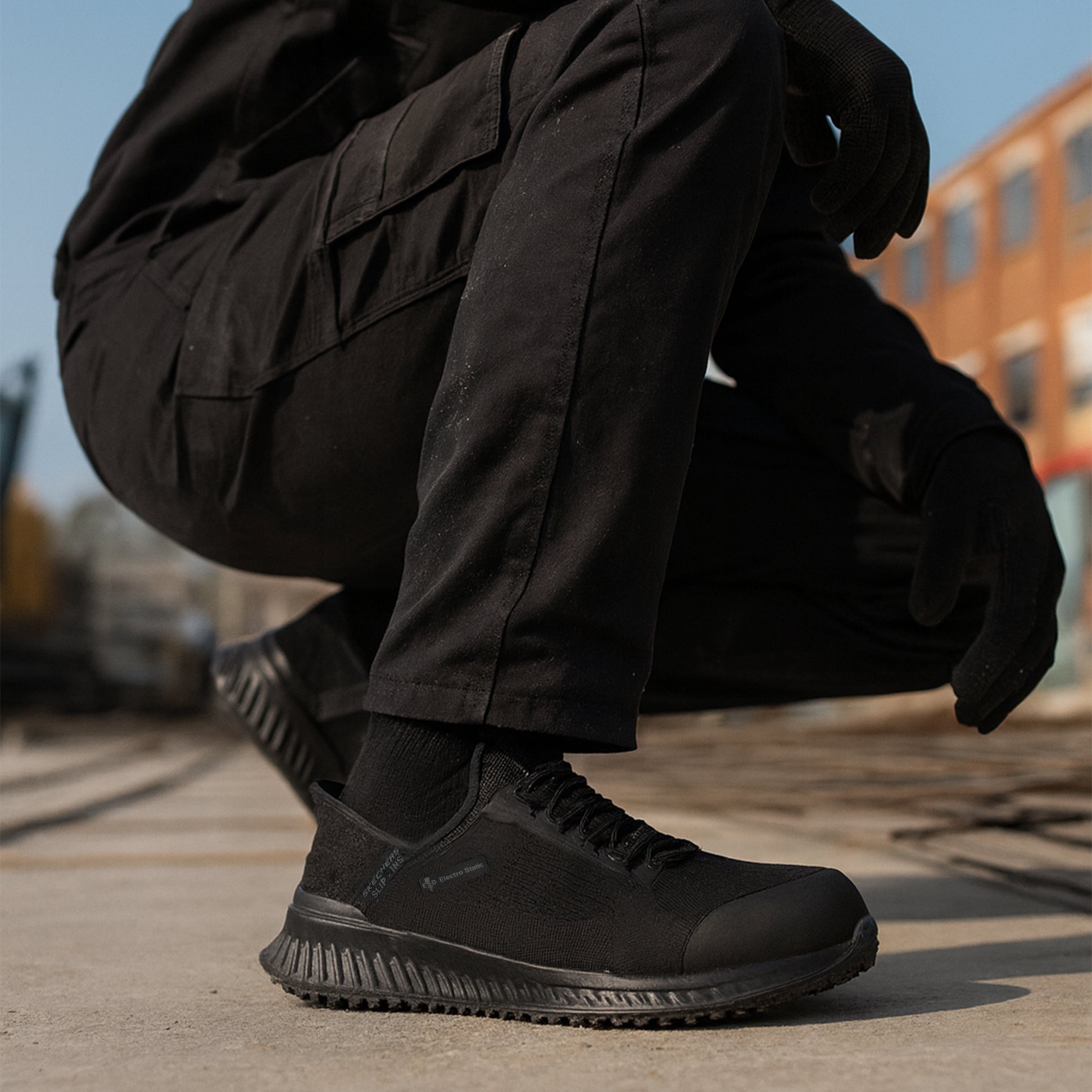 Skechers Work 200206EC TILIDO - FLETCHIT Mens Safety Trainers Black