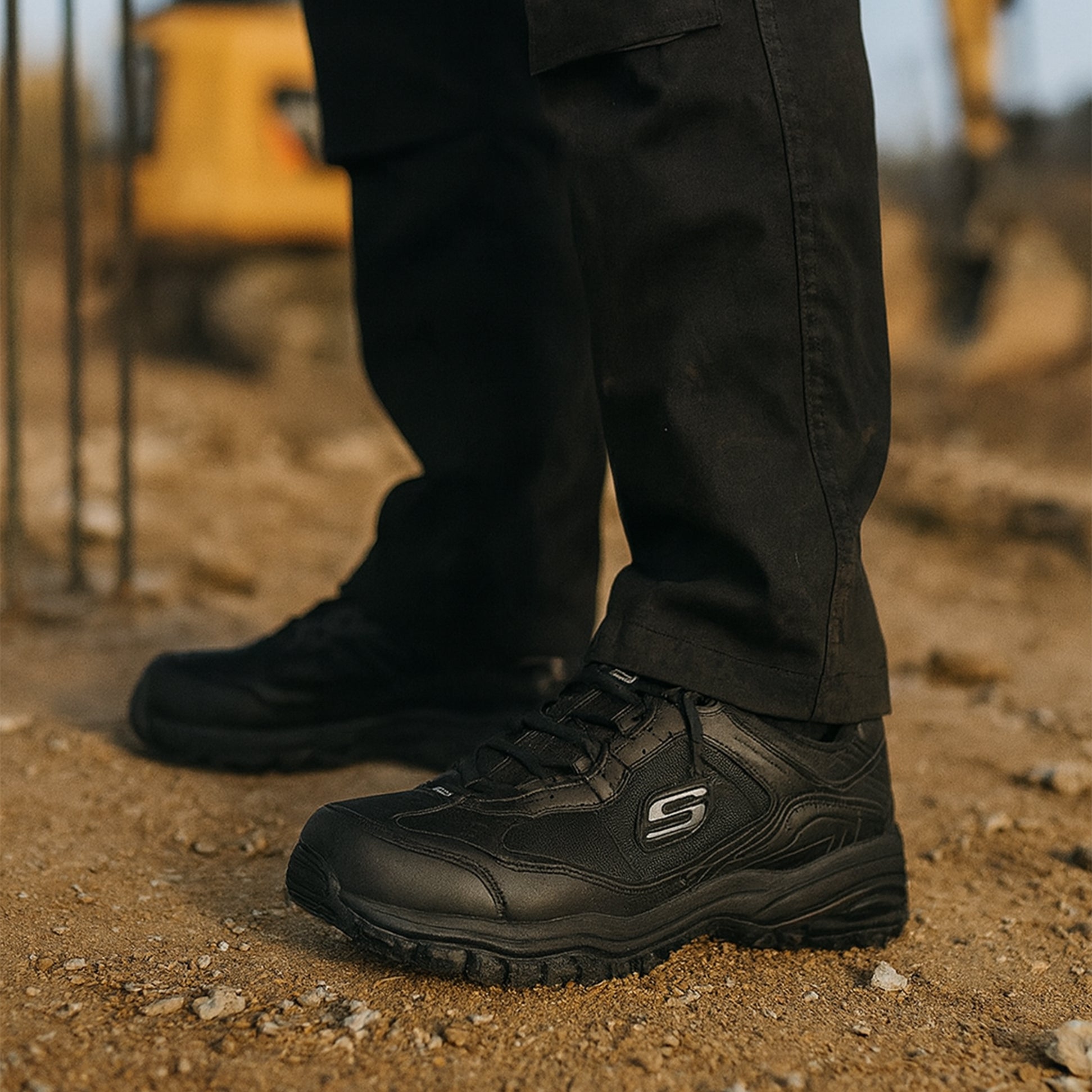 Skechers Work 77013EC/BLK SOFT STRIDE-GRINNEL Mens Safety Trainers Black