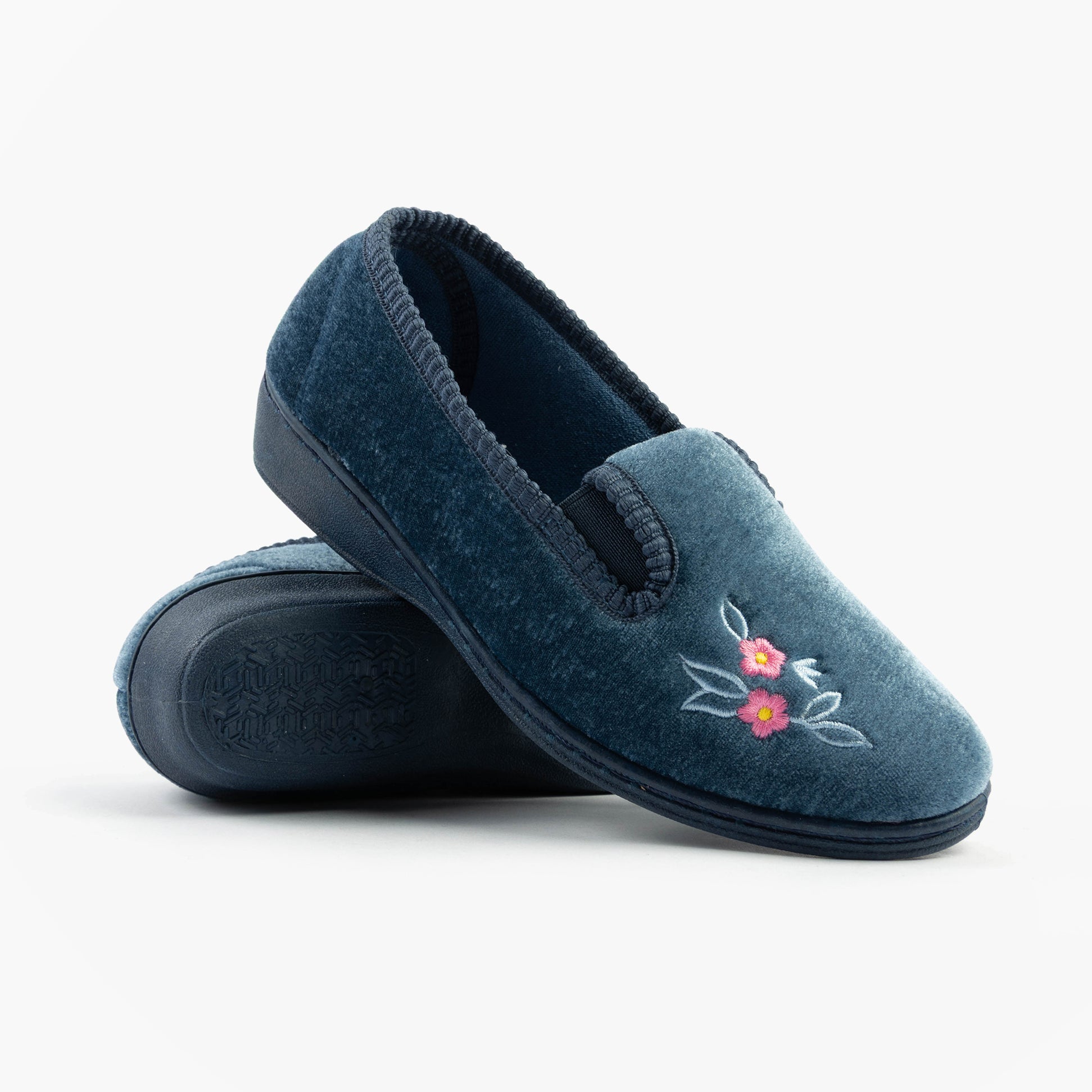 Sleepers GINA Womens Full Gusset Slippers Blueberry