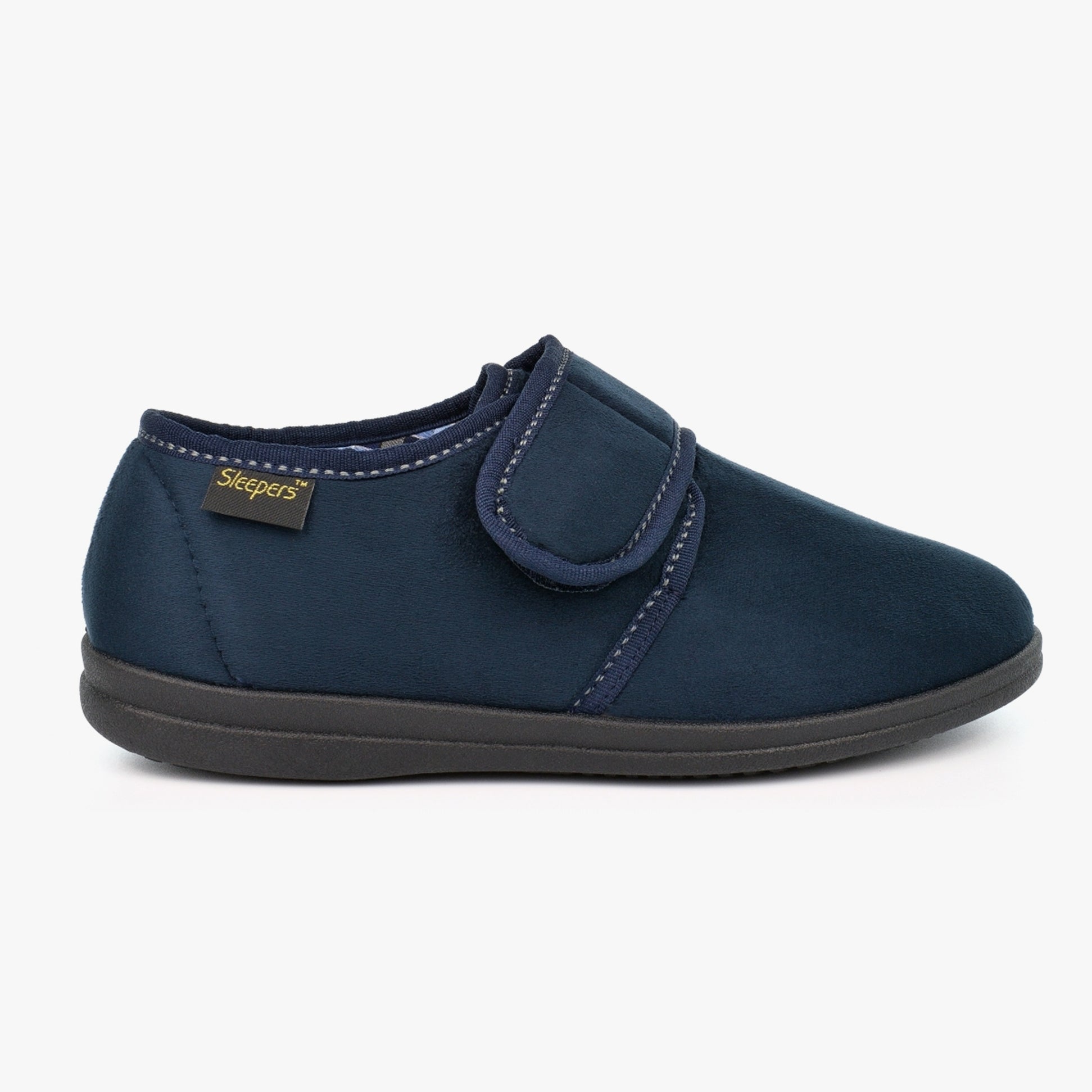 Sleepers JOHNNY Navy Microfibre Adult Touch Fastening Slipper