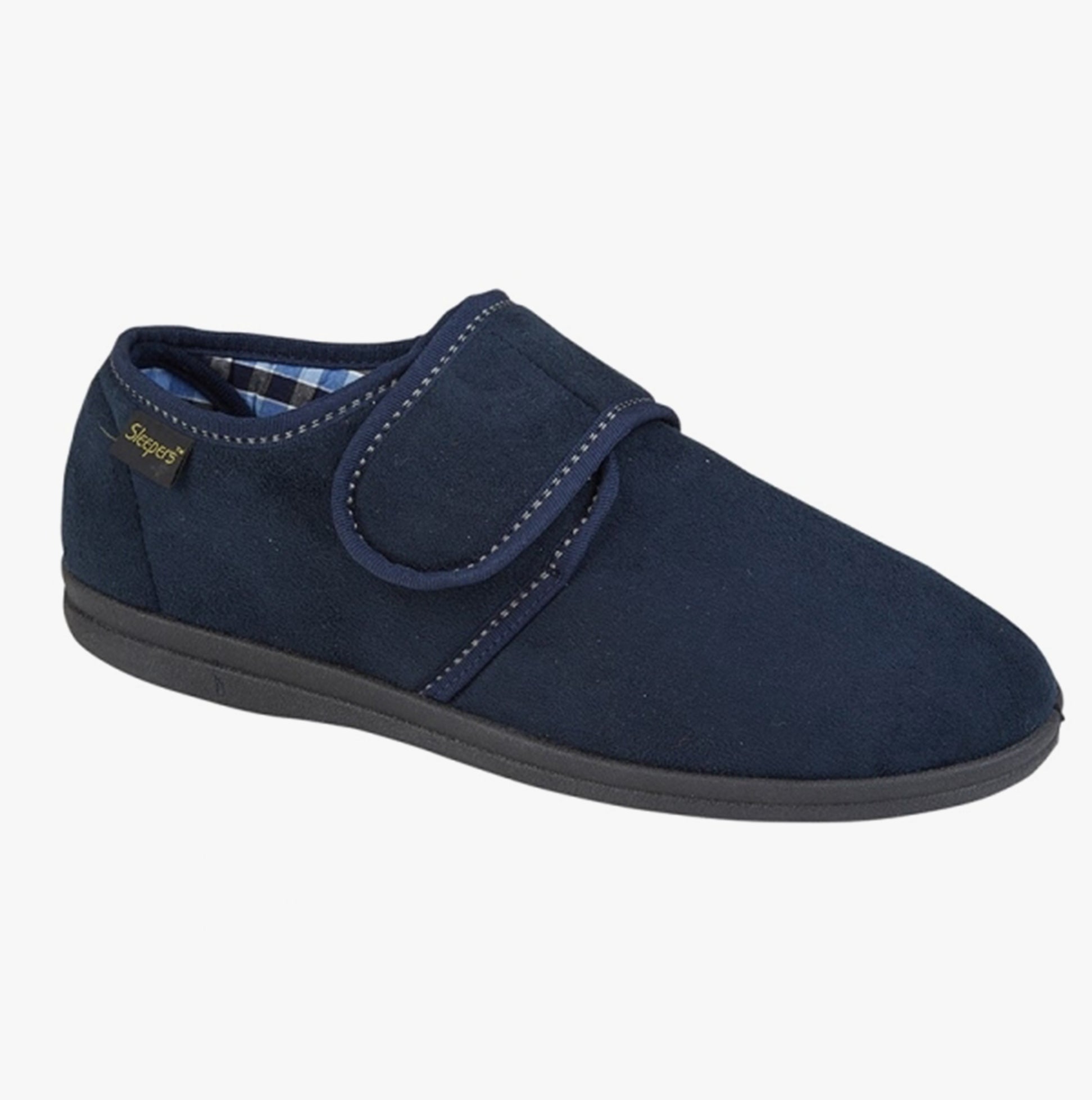 Sleepers JOHNNY Navy Microfibre Adult Touch Fastening Slipper