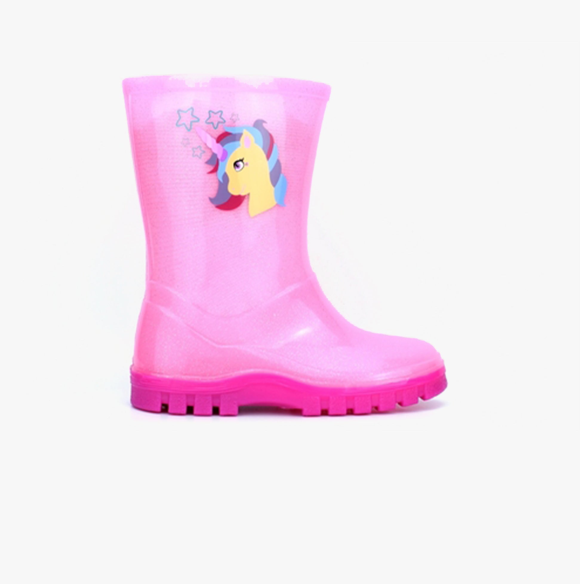 Stormwells UNICORN Girls Wellington Boots Pink Sparkle