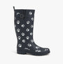 Stormwells W274C Womens Wellington Boots Navy Blue/Paw Print