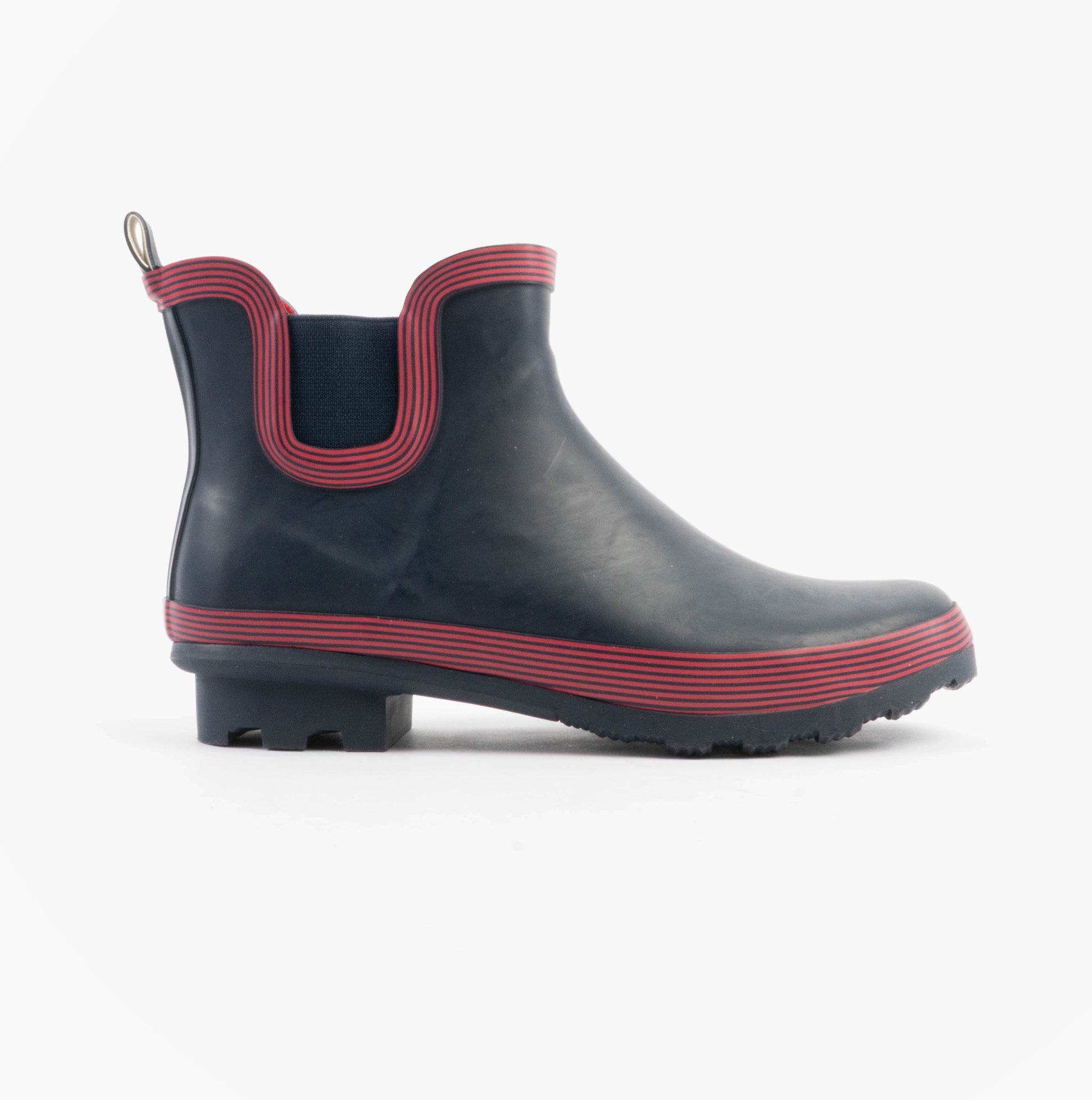 Stormwells W407C Womens Rubber Ankle Wellington Boots Navy/Red