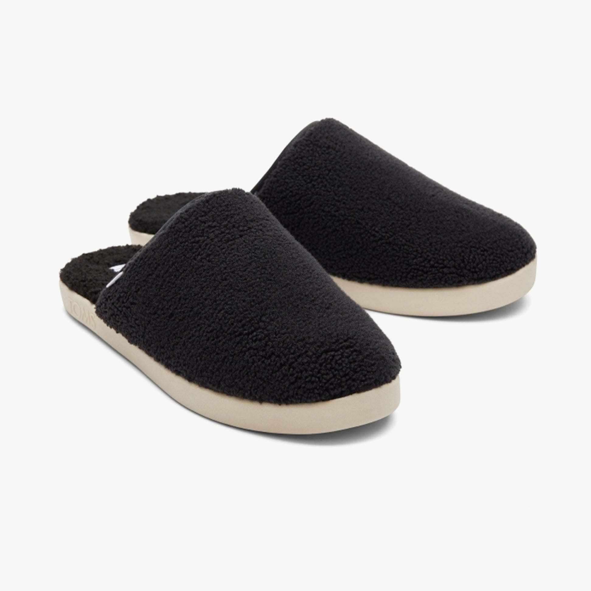 TOMS HARBOR FELT Mens Mule Slippers Black/White