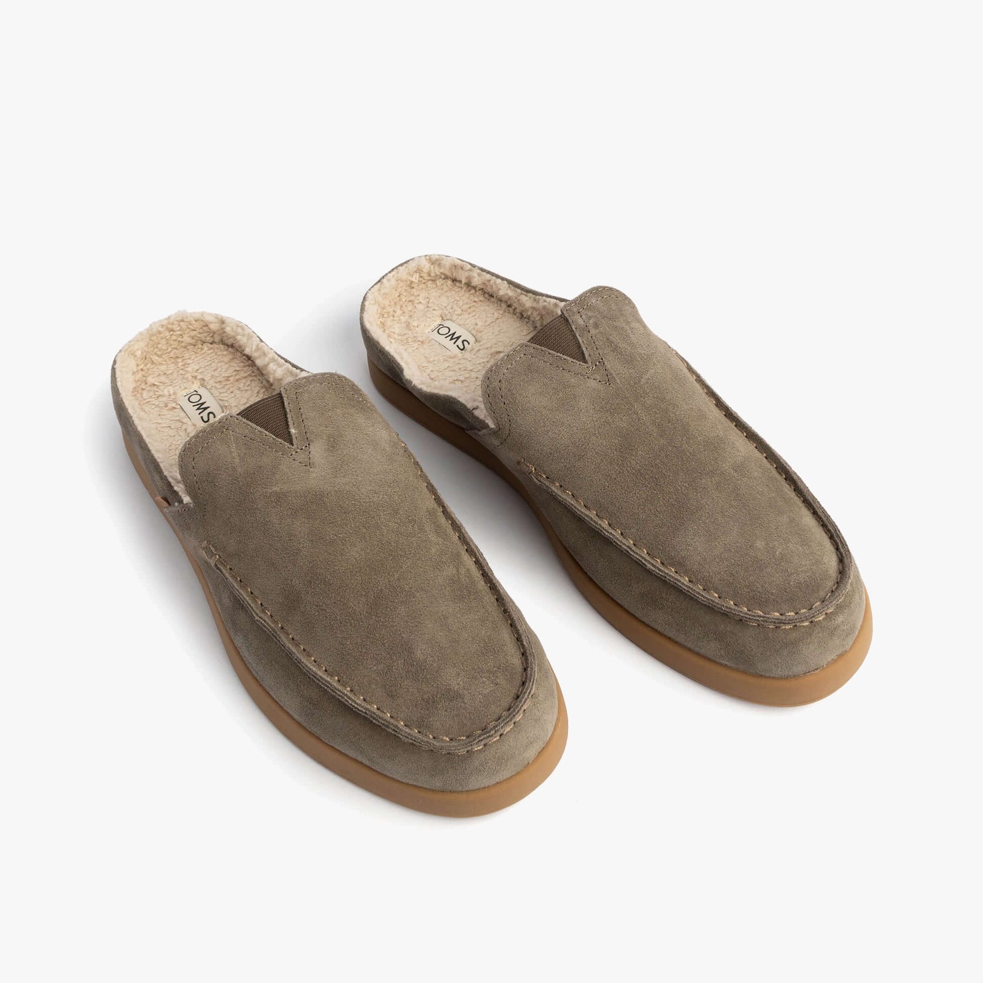 TOMS ALONSO MULE Mens Slippers Faux Shearling Lined Mule Olive