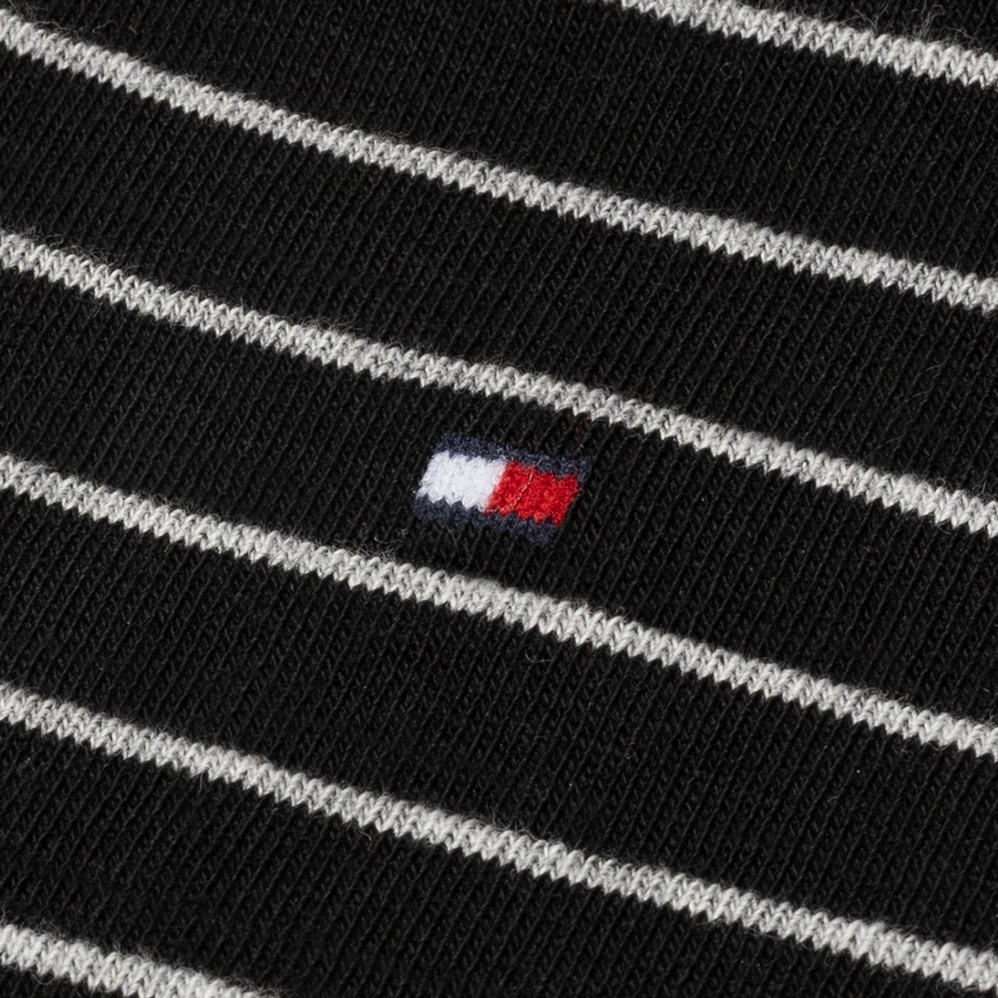 Tommy Hilfiger 2 Pack Womens Crew Stripe Socks Black