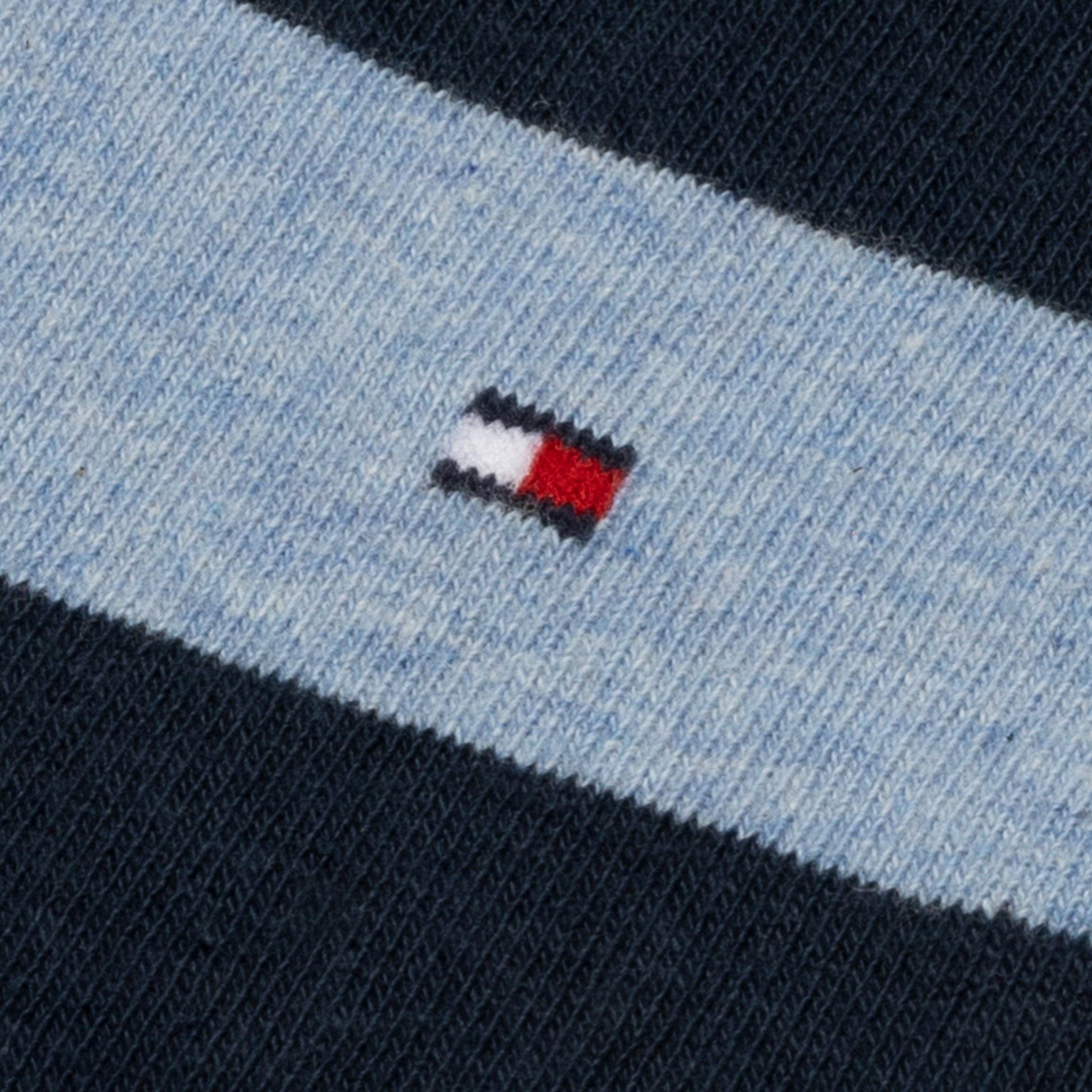 Tommy Hilfiger 2 Pack Mens Crew Stripe Socks Light Blue