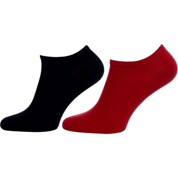 Tommy Hilfiger 2 Pack Womens Trainer Socks Red/Navy