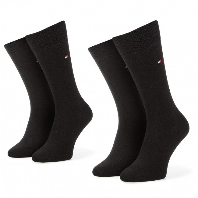 Tommy Hilfiger 2 Pack Mens Crew Classic Socks Black