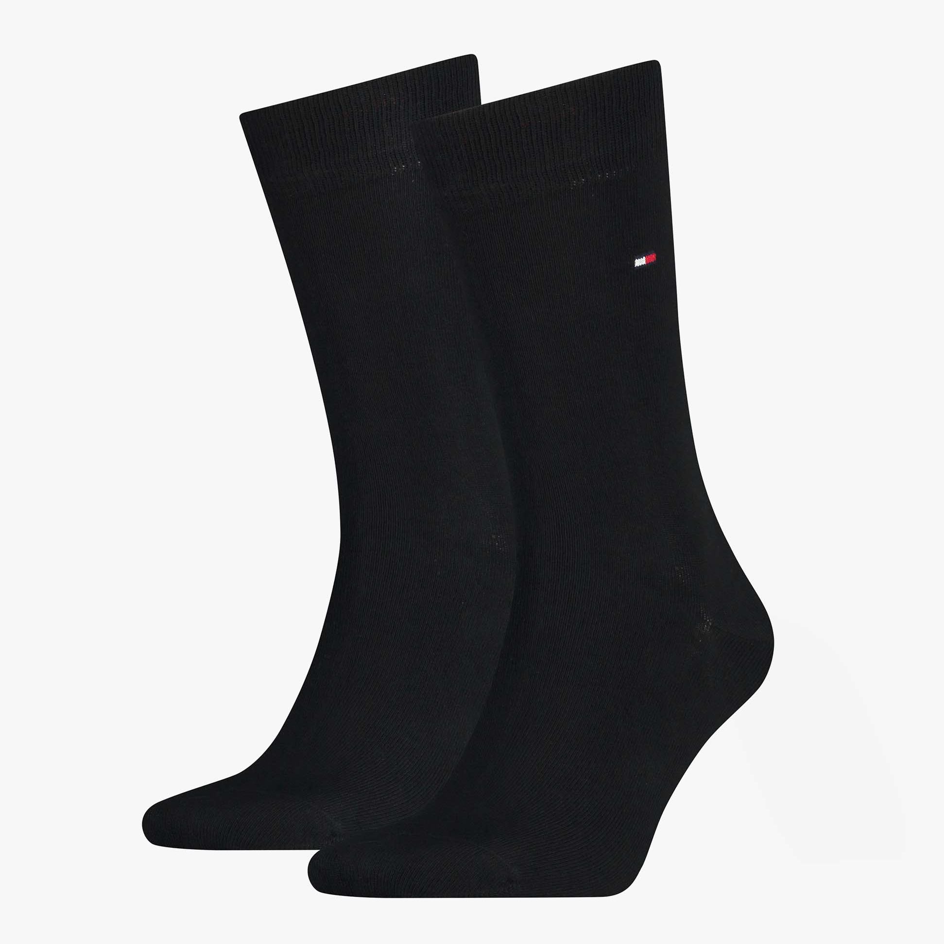 Tommy Hilfiger 2 Pack Mens Crew Classic Socks Black
