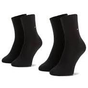 Tommy Hilfiger 2 Pack Womens Crew Socks Black