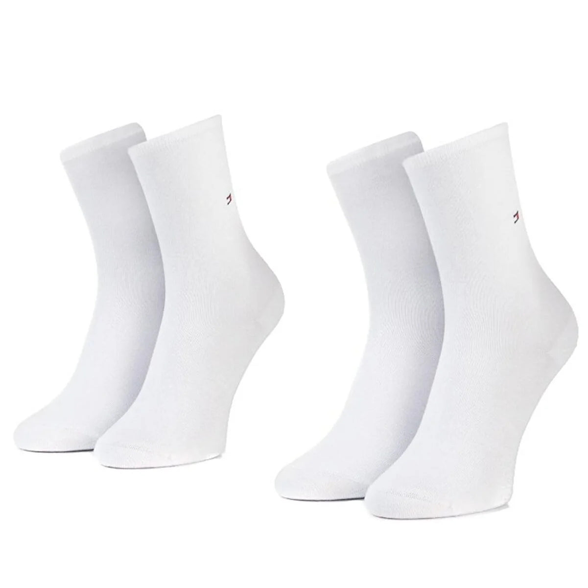 Tommy Hilfiger 2 Pack Womens Crew Socks White
