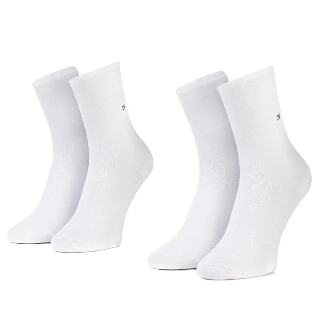 Tommy Hilfiger 2 Pack Womens Crew Socks White