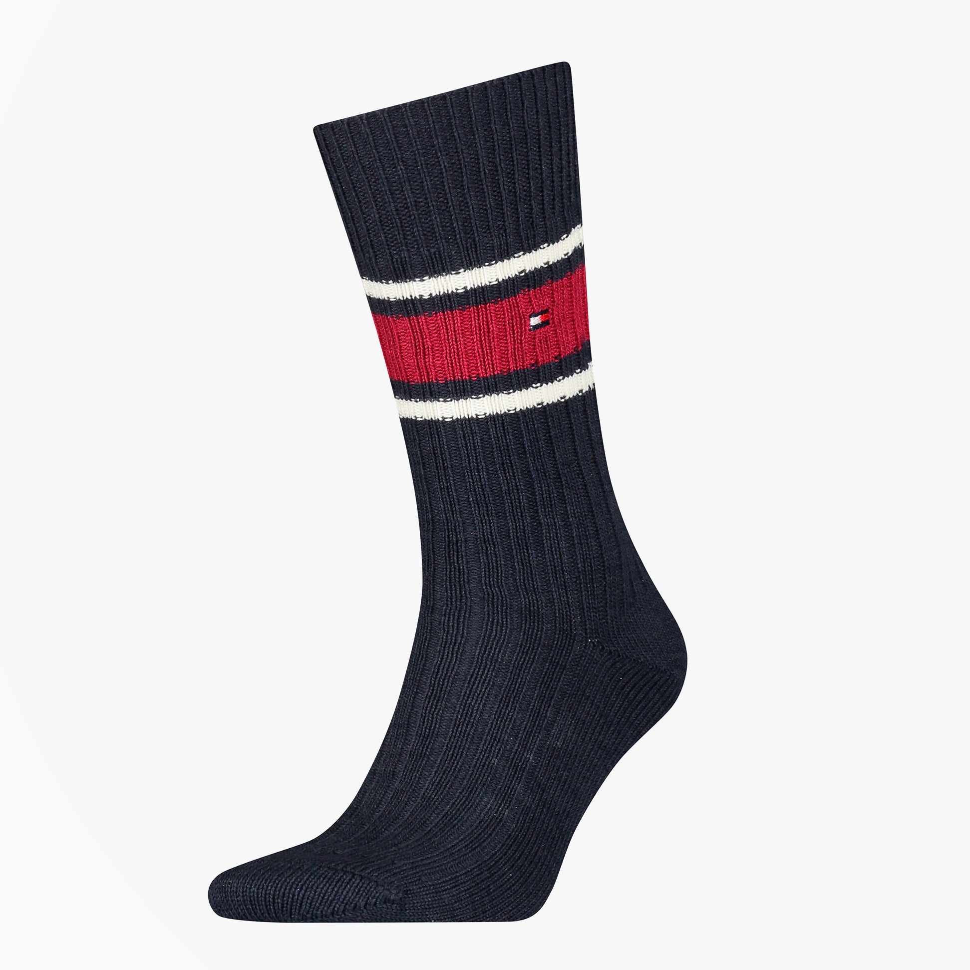 Tommy Hilfiger Ribbed Wool Mens Premium Trainer Socks Navy