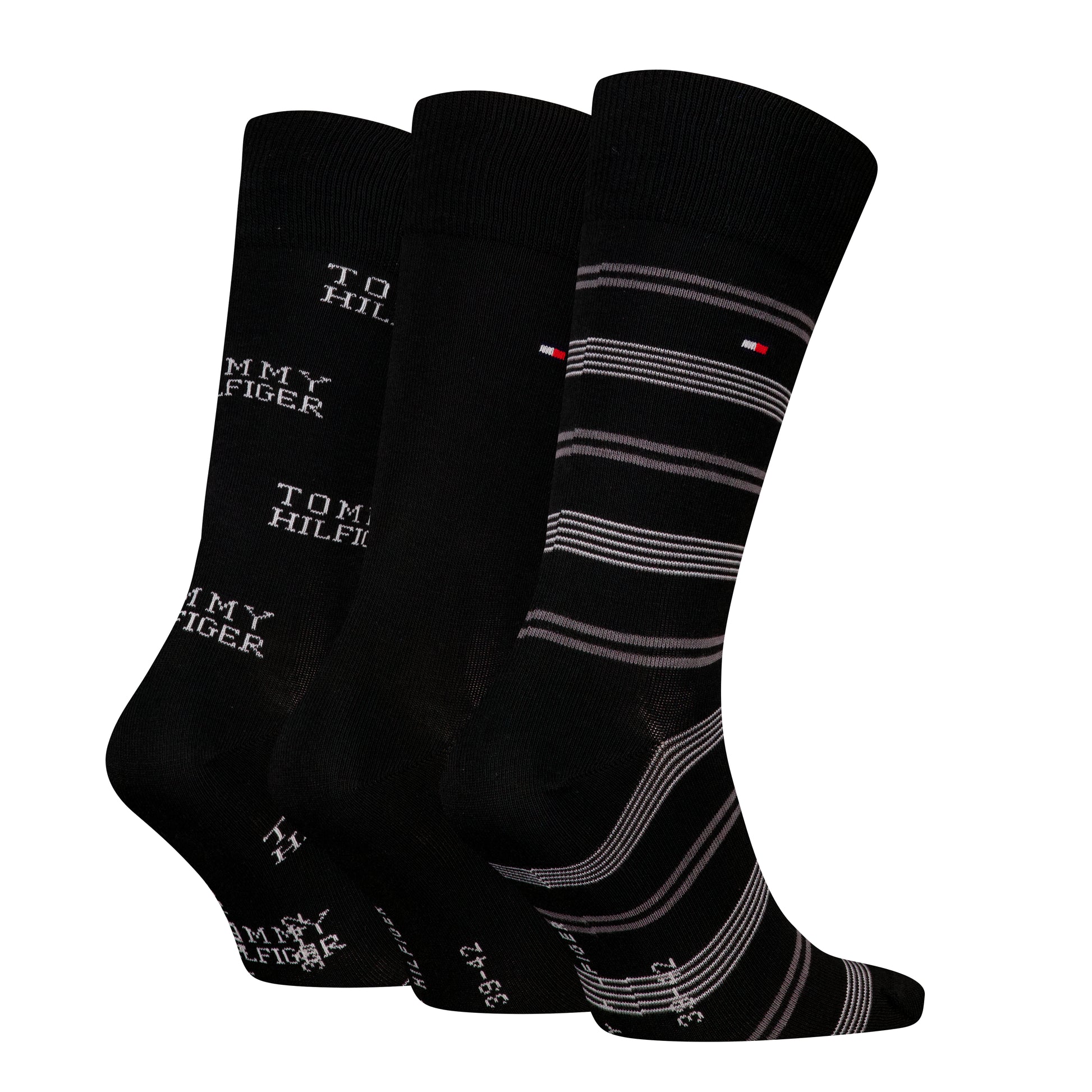 Tommy Hilfiger 3 Pack Giftboxed Classic Mens Crew Socks Black