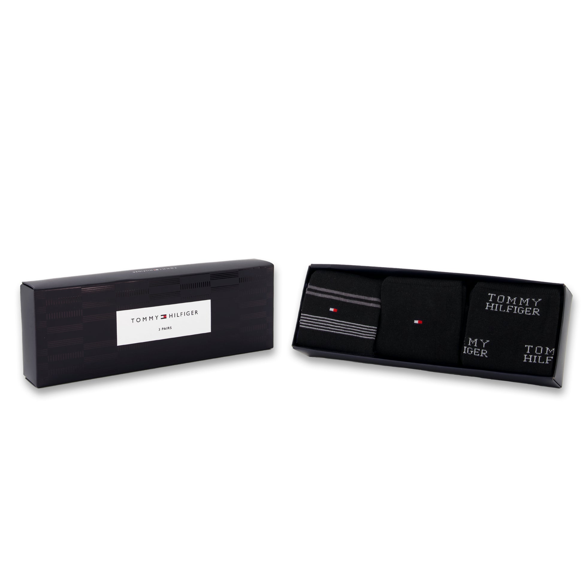 Tommy Hilfiger 3 Pack Giftboxed Classic Mens Crew Socks Black