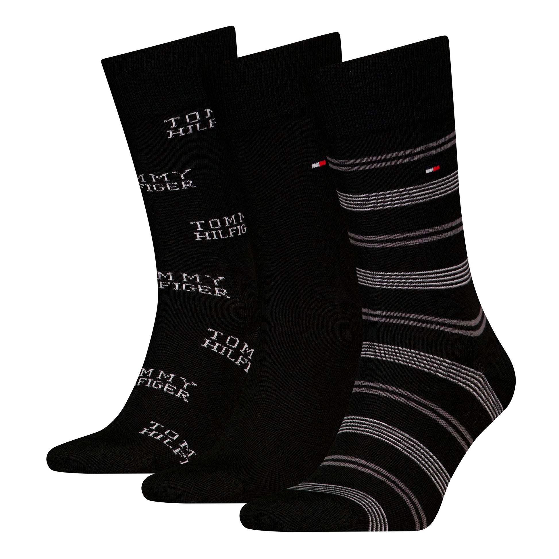 Tommy Hilfiger 3 Pack Giftboxed Classic Mens Crew Socks Black
