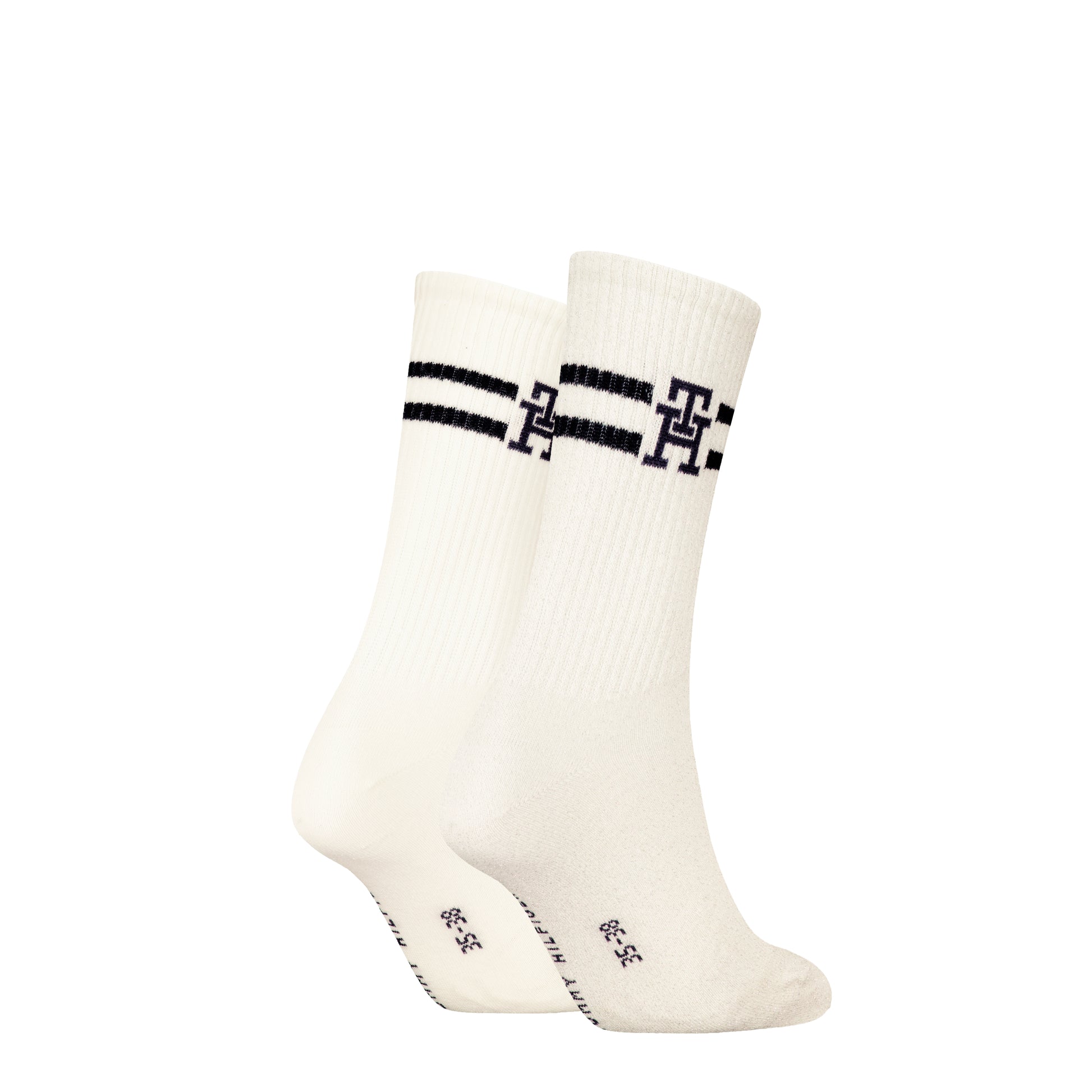 Tommy Hilfiger 2 Pack Trainer Womens Crew Socks White