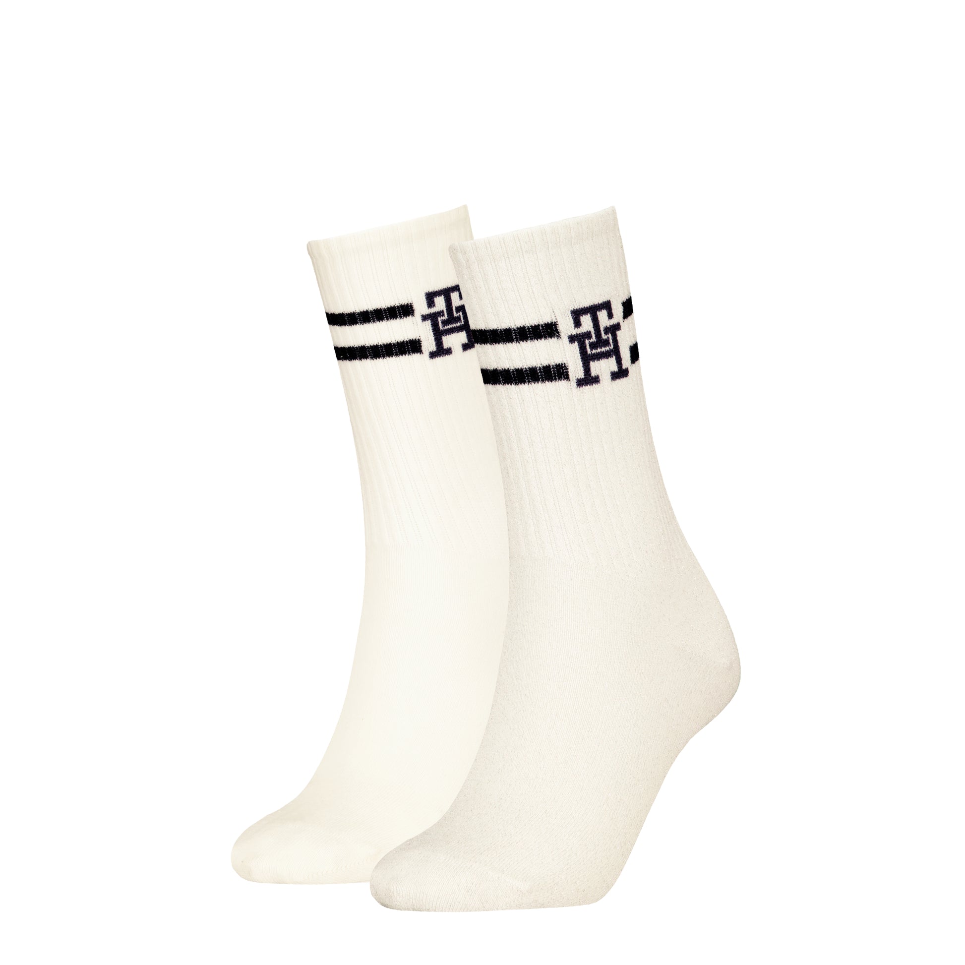 Tommy Hilfiger 2 Pack Trainer Womens Crew Socks White