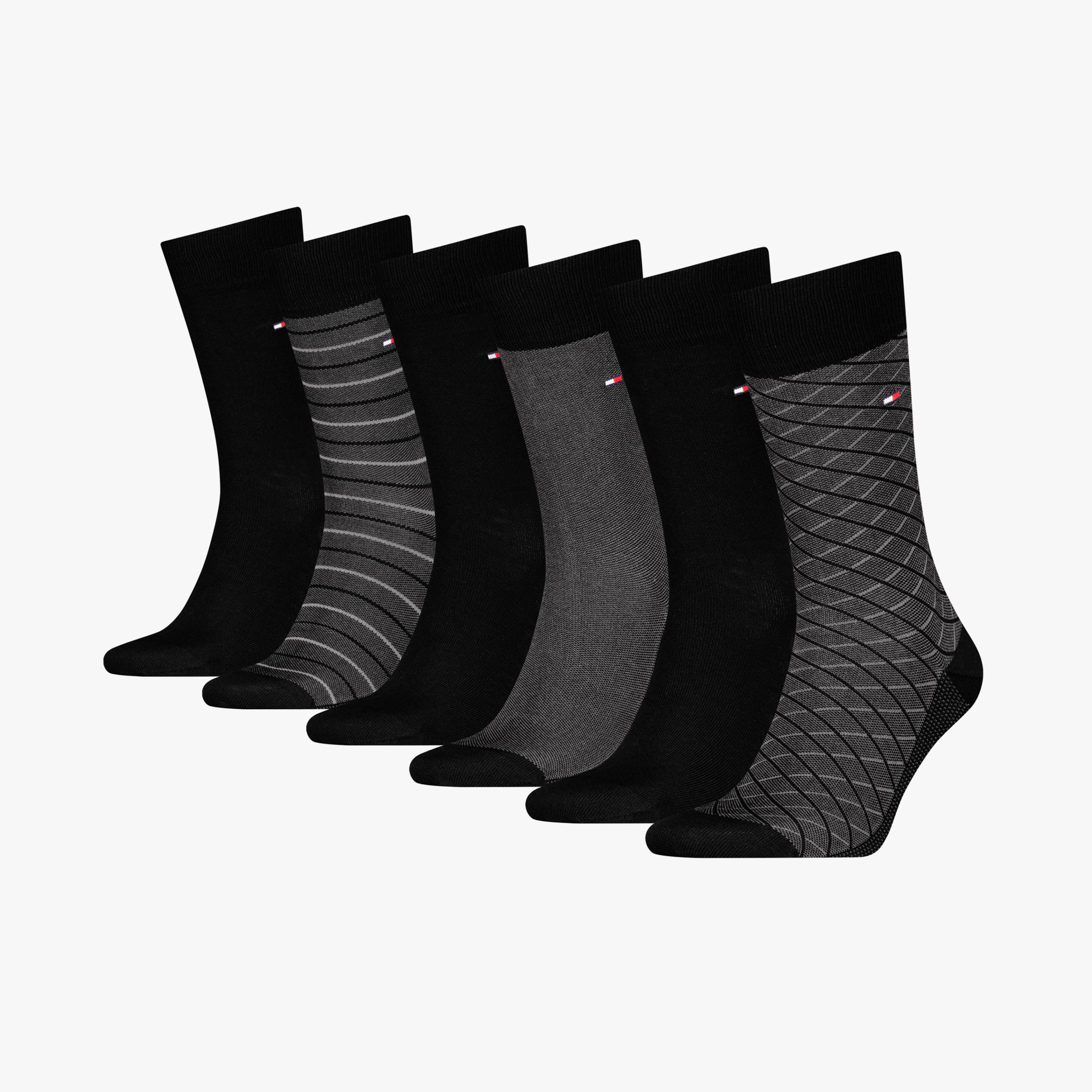 Tommy Hilfiger 6 Pack Giftbox Birdey Mens Socks Black