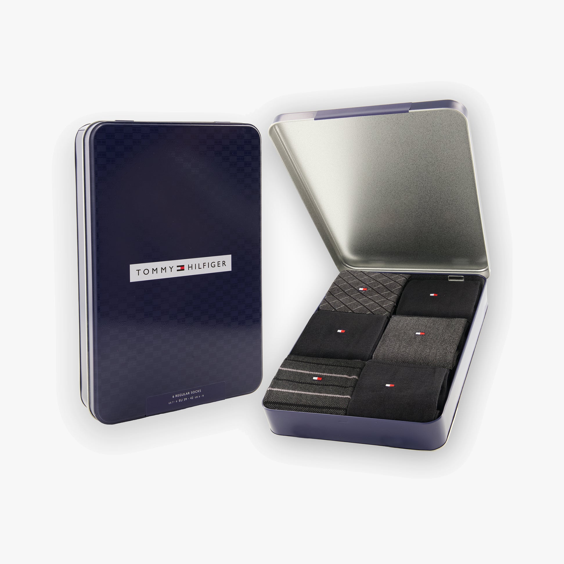 Tommy Hilfiger 6 Pack Giftbox Birdey Mens Socks Black