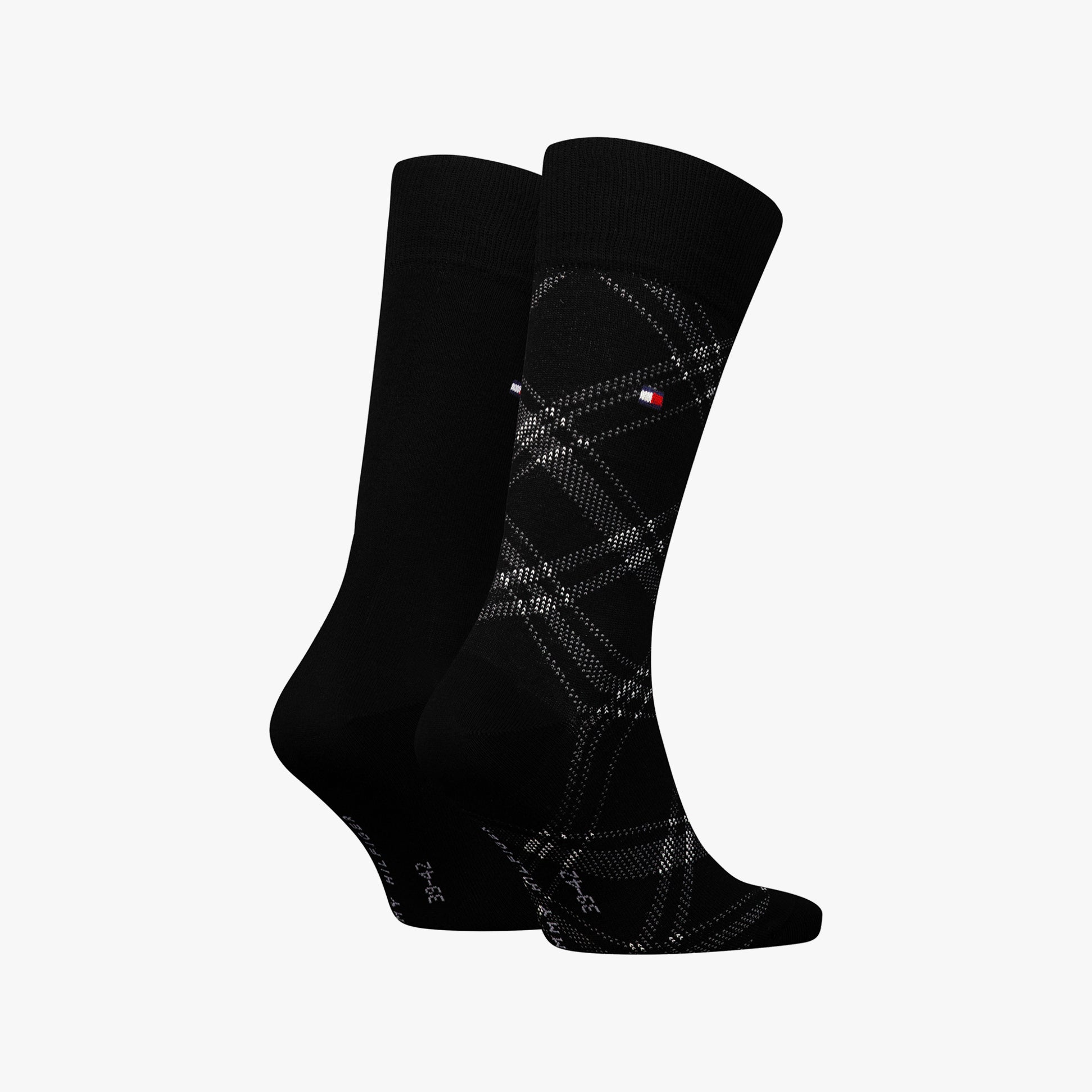 Tommy Hilfiger 2 Pack Check Mens Socks Black