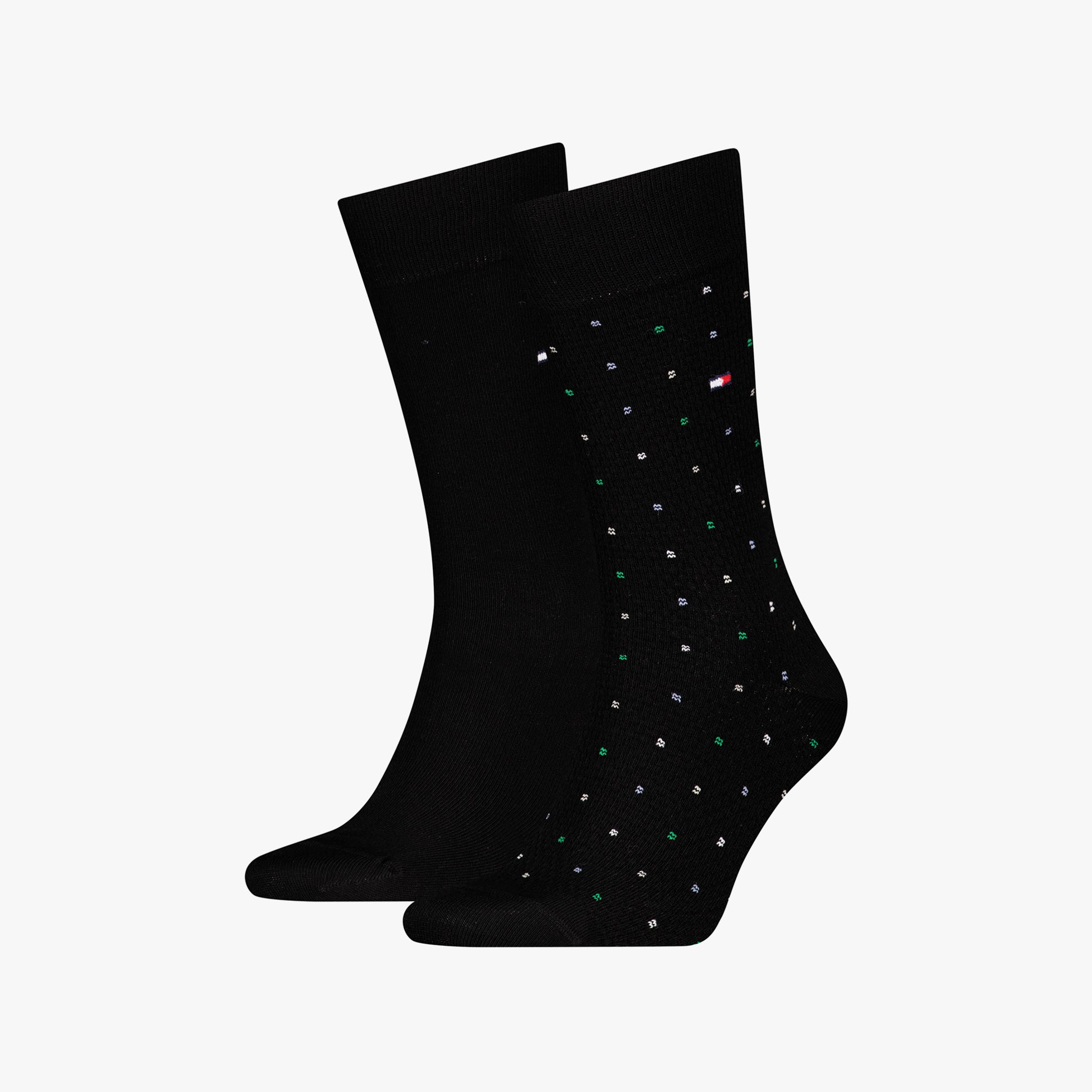 Tommy Hilfiger 2 Pack Structure Dot Mens Socks Black
