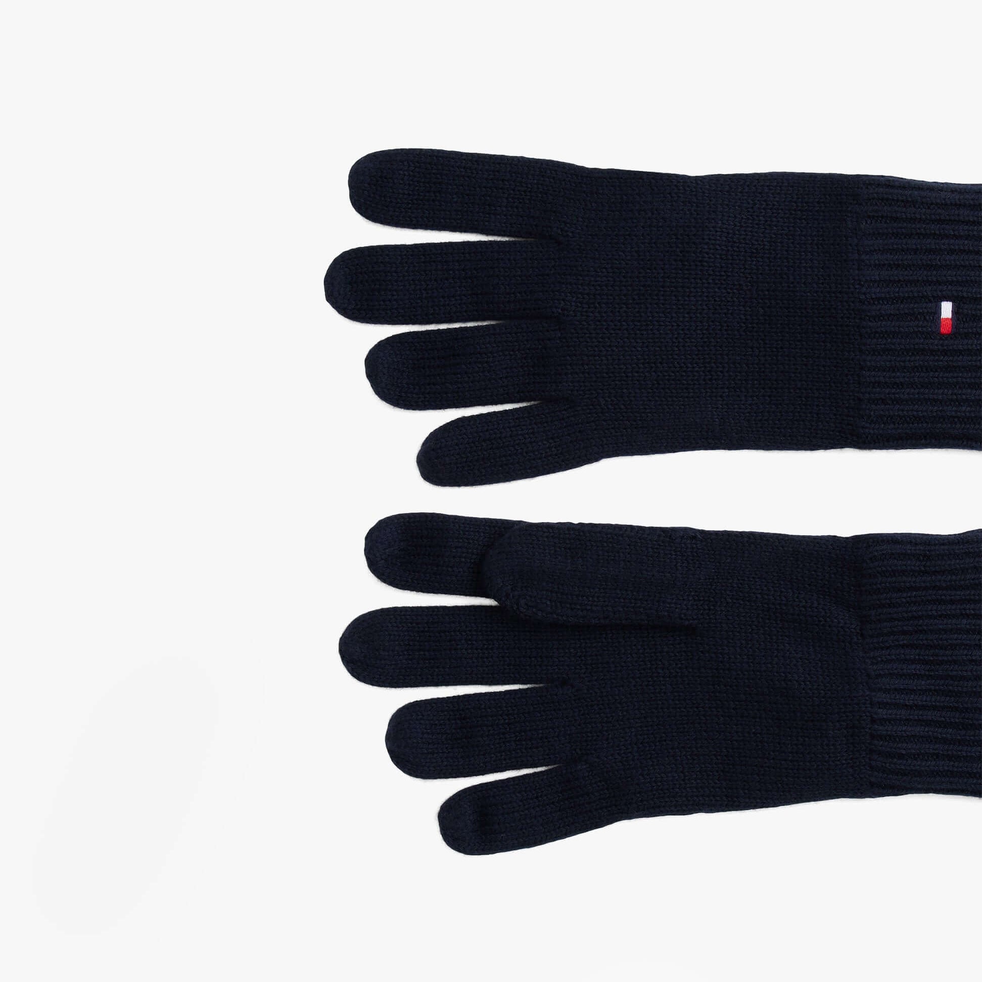 Tommy Hilfiger Mens Flag Embroidery Gloves With Cashmere Navy
