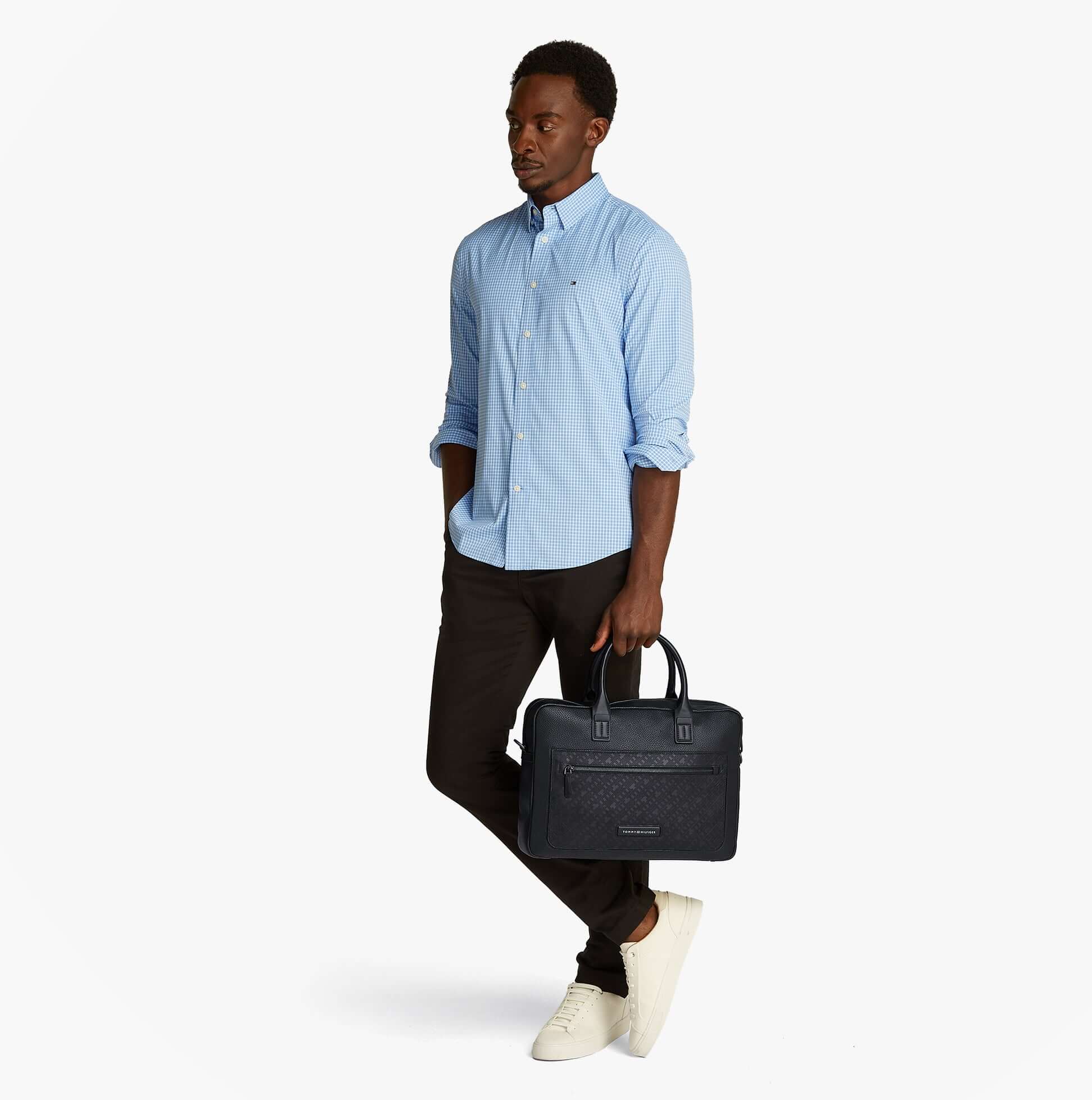 Tommy Hilfiger MONOGRAM PEBBLE GRAIN Mens Laptop Bag Black