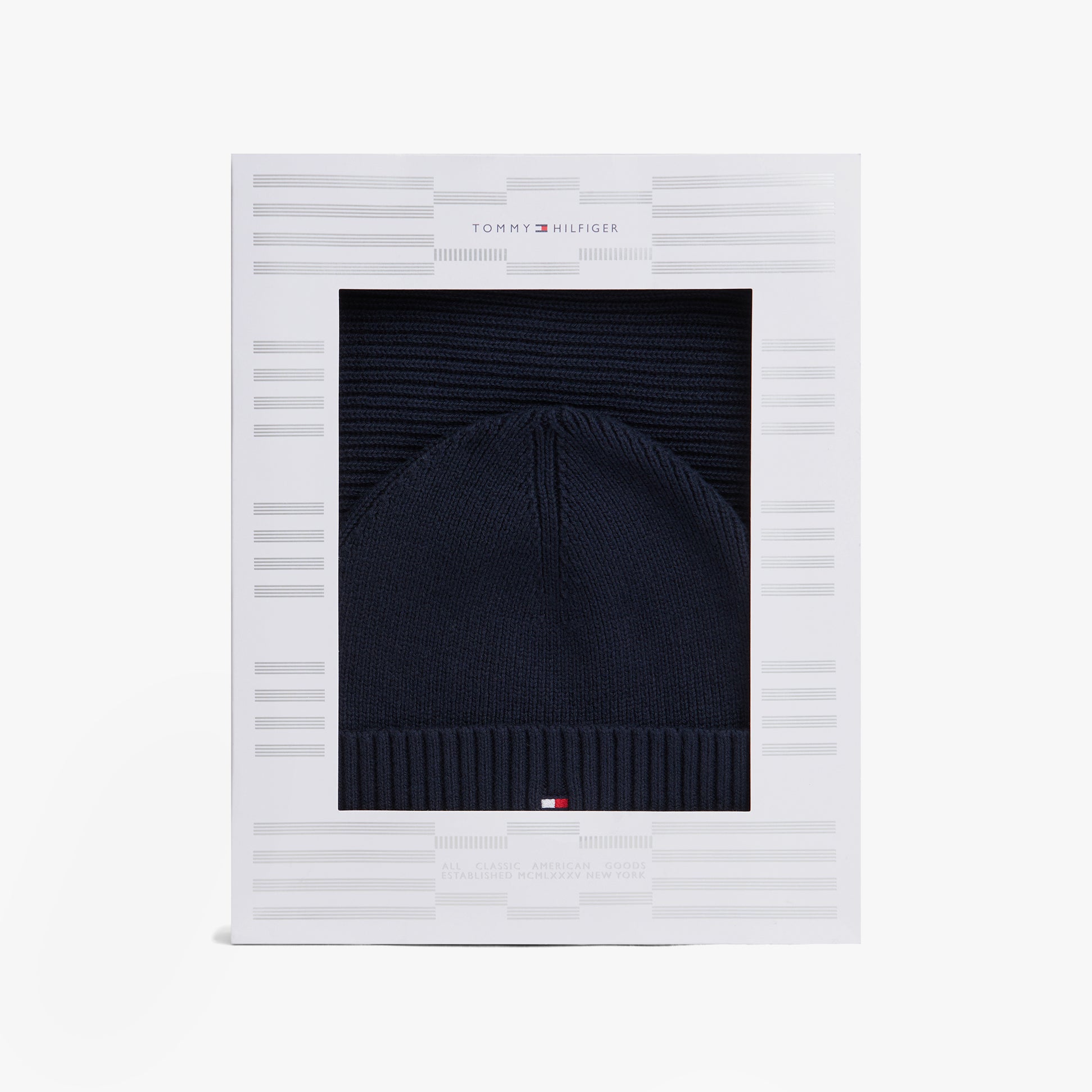 Tommy Hilfiger AM0AM13807 TH FLAG BEANIE & SCA Mens Beanie Space Bluee