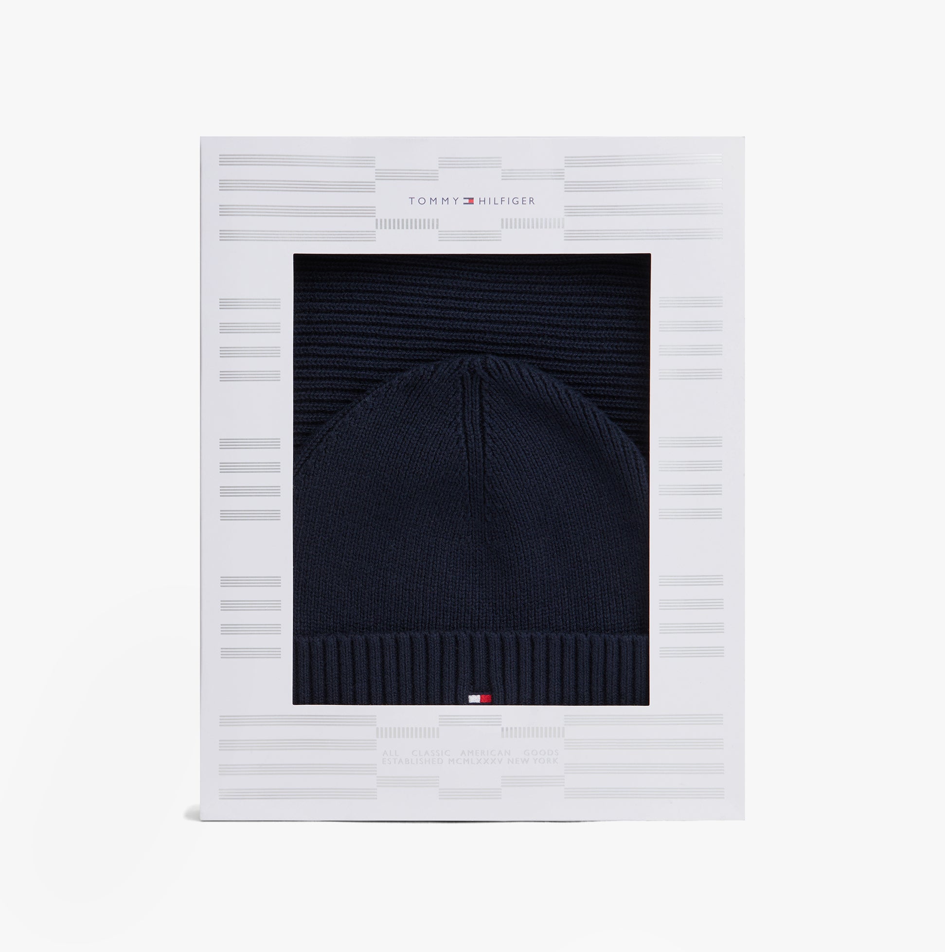 Tommy Hilfiger AM0AM13807 TH FLAG BEANIE & SCA Mens Beanie Space Bluee