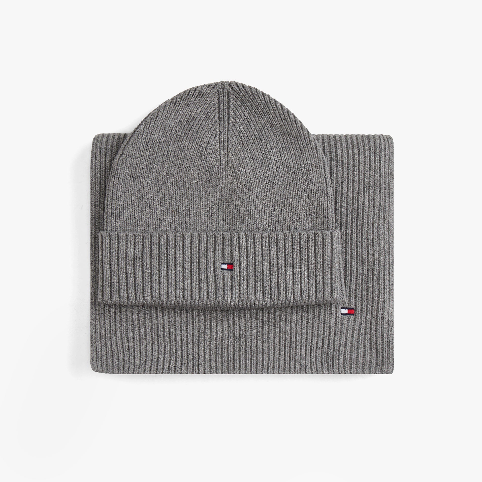 Tommy Hilfiger AM0AM13807 TH FLAG BEANIE & SCA Mens Beanie Mid Grey Heather