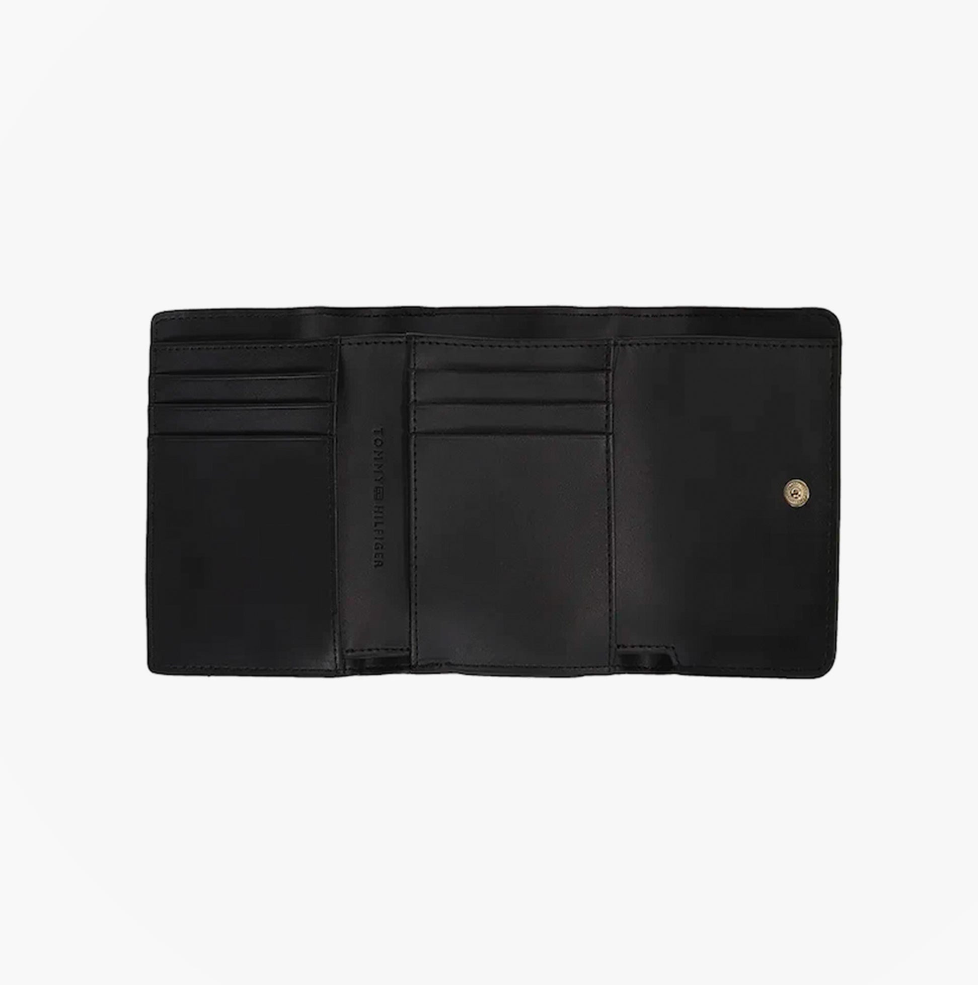 Tommy Hilfiger Womens Monogram Trifold Wallet Black