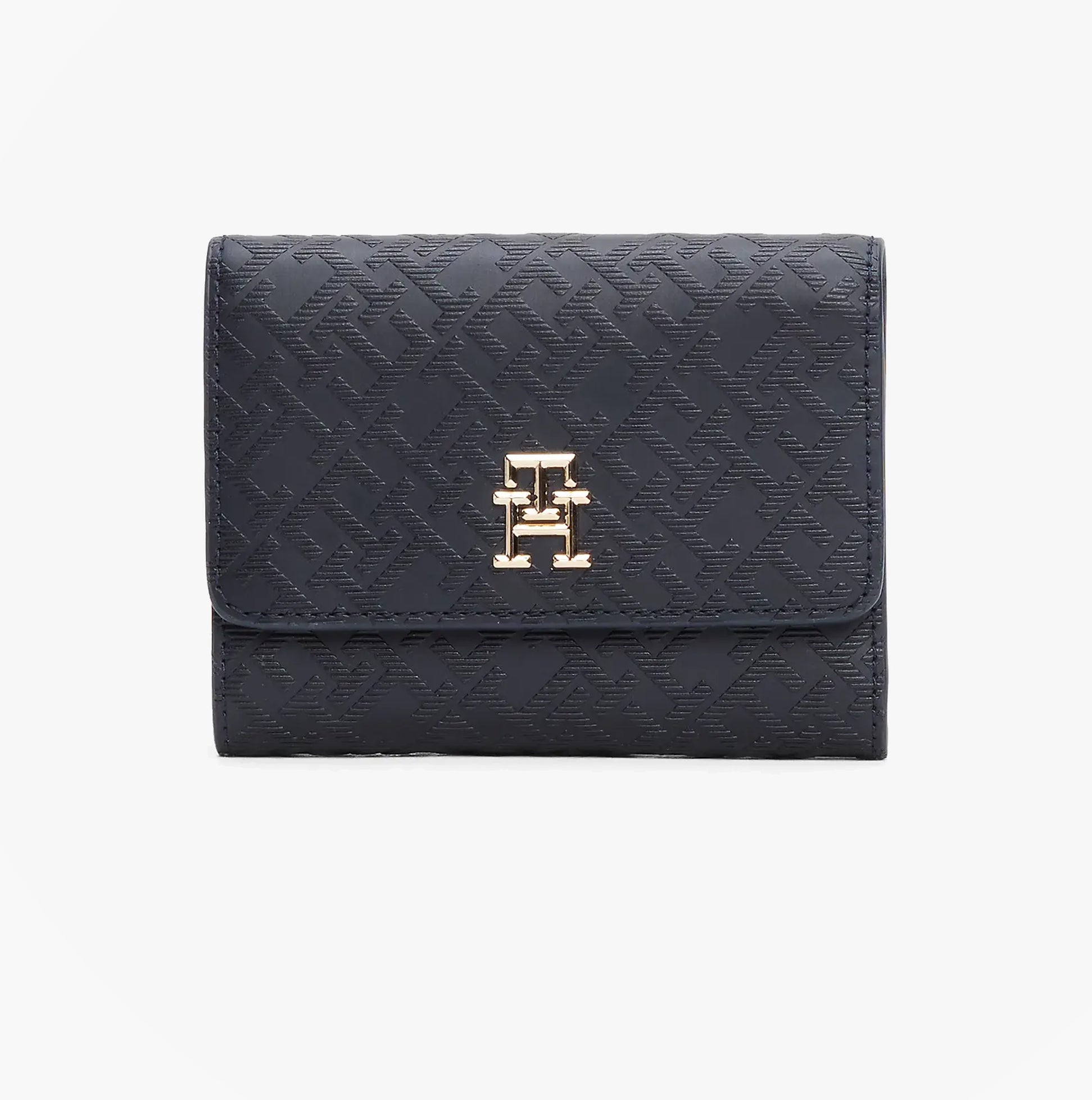Tommy Hilfiger Womens Monogram Trifold Wallet Navy