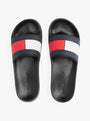 Tommy Hilfiger FLAG Mens Poolside Logo Sliders Desert Black