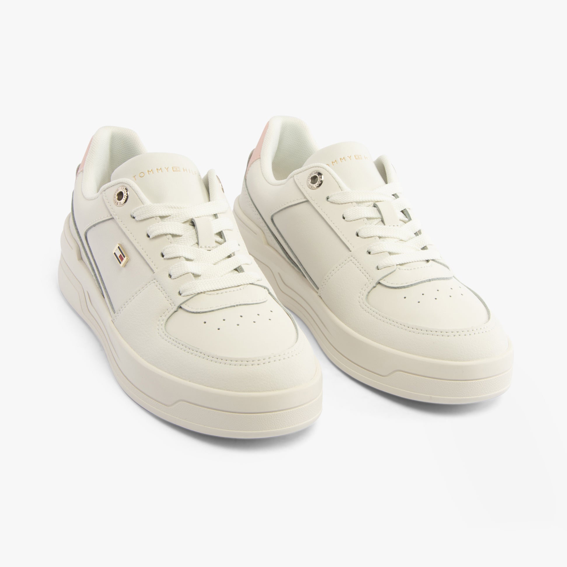 Tommy Hilfiger FLAG BASKET SNEAKER Womens Sneakers Ecru/Whimsy Pink