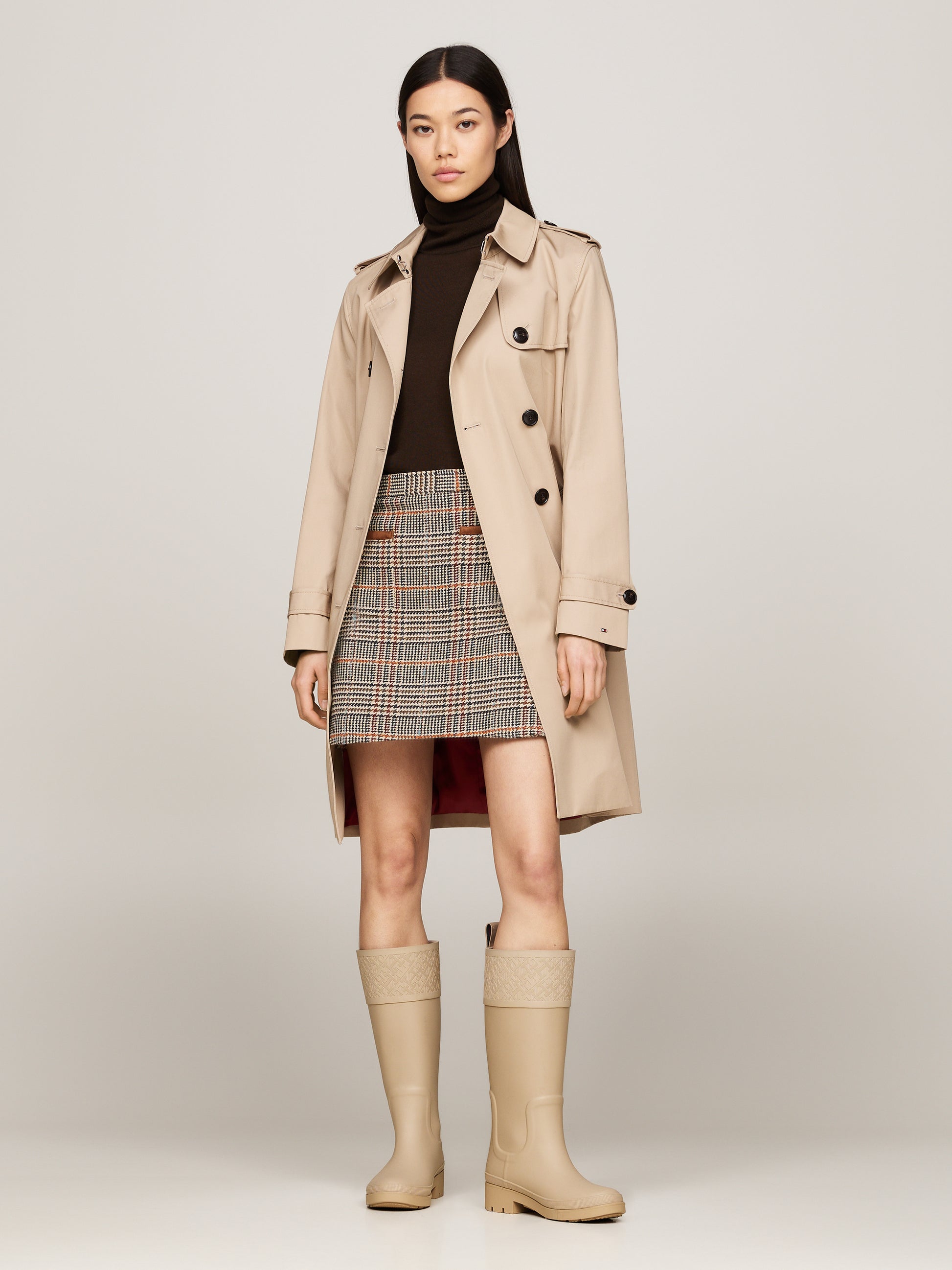 Tommy Hilfiger RUBBER Womens Long Boots Beige