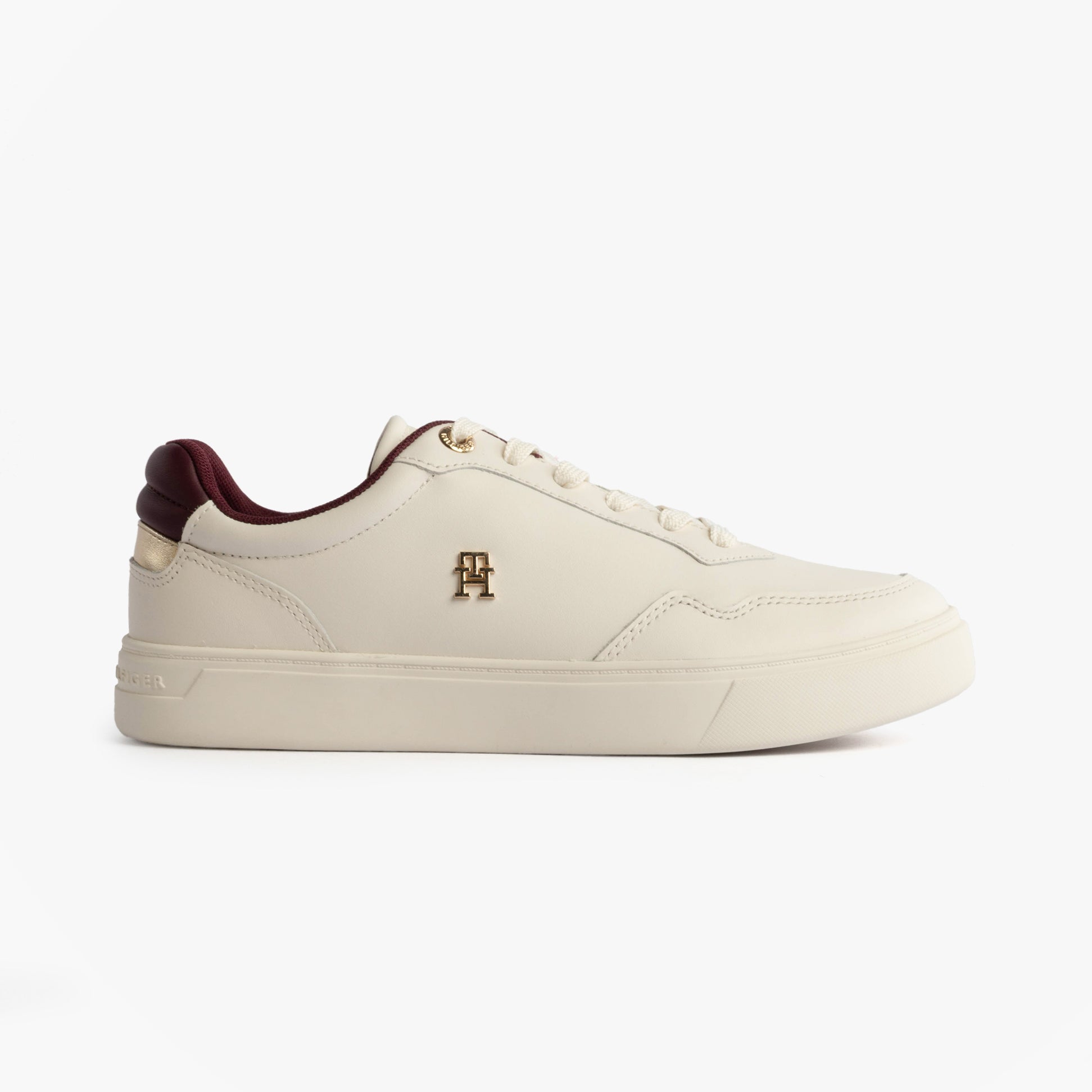 Tommy Hilfiger ELEVATED COURT SNEAK Womens Court Trainers Trainers Ancient White