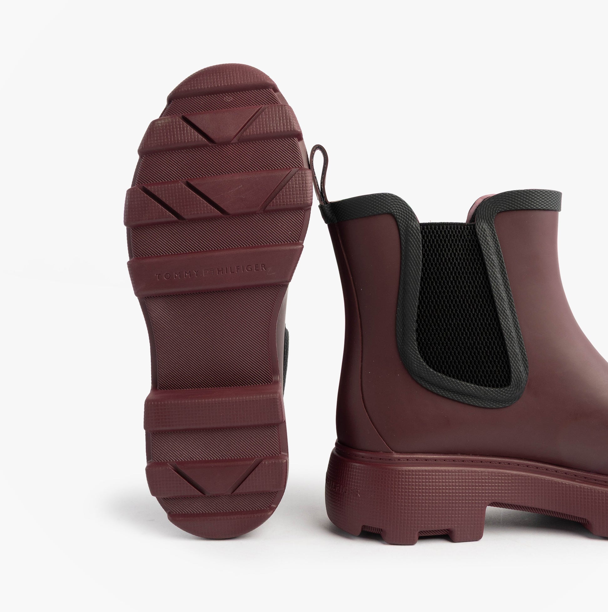 Tommy Hilfiger FLAG ANKLE RAINBOOT Womens Boots Rosewood Brown