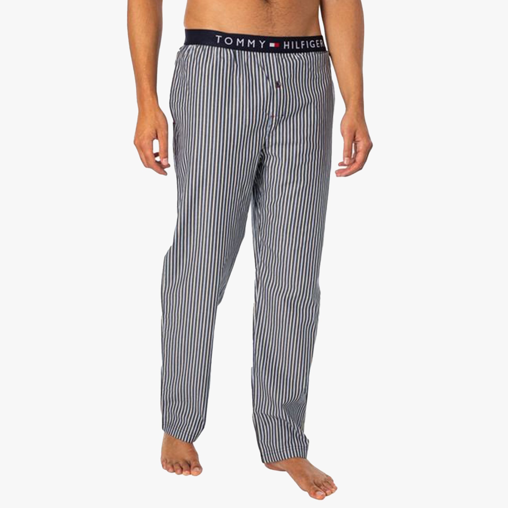 Tommy Hilfiger TH ORIGINAL WOVEN PRINT Mens Lounge Trousers Beatrice Stripe Desert Sky