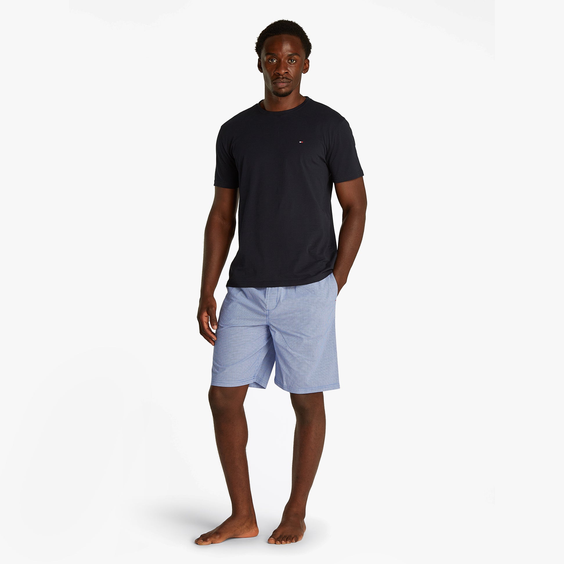 Tommy Hilfiger PURE COTTON Pyjama Set Mens Desert Sky / Mini Gingham