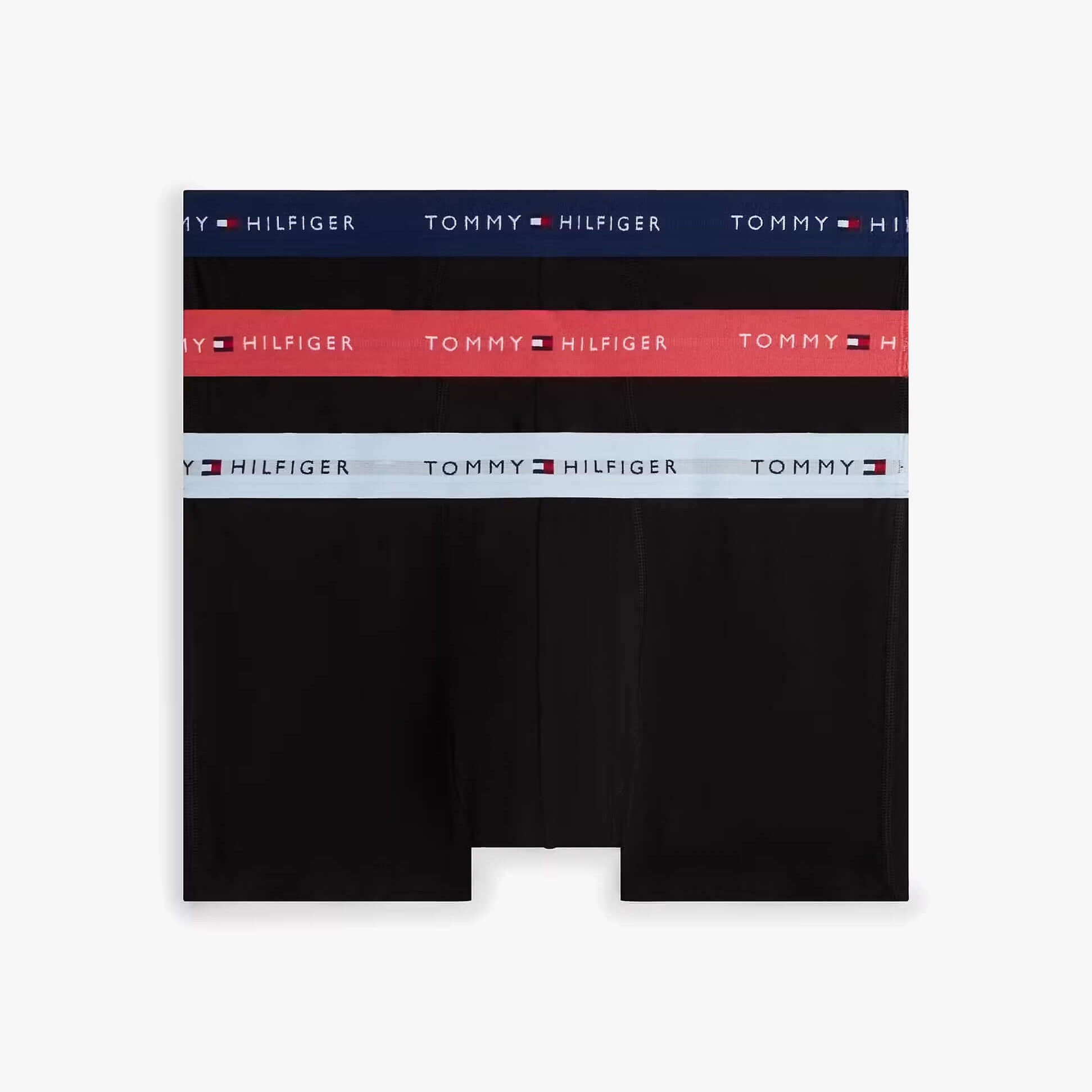 Tommy Hilfiger Mens 3 Pack Signature Repeat Logo Waistband Trunks black