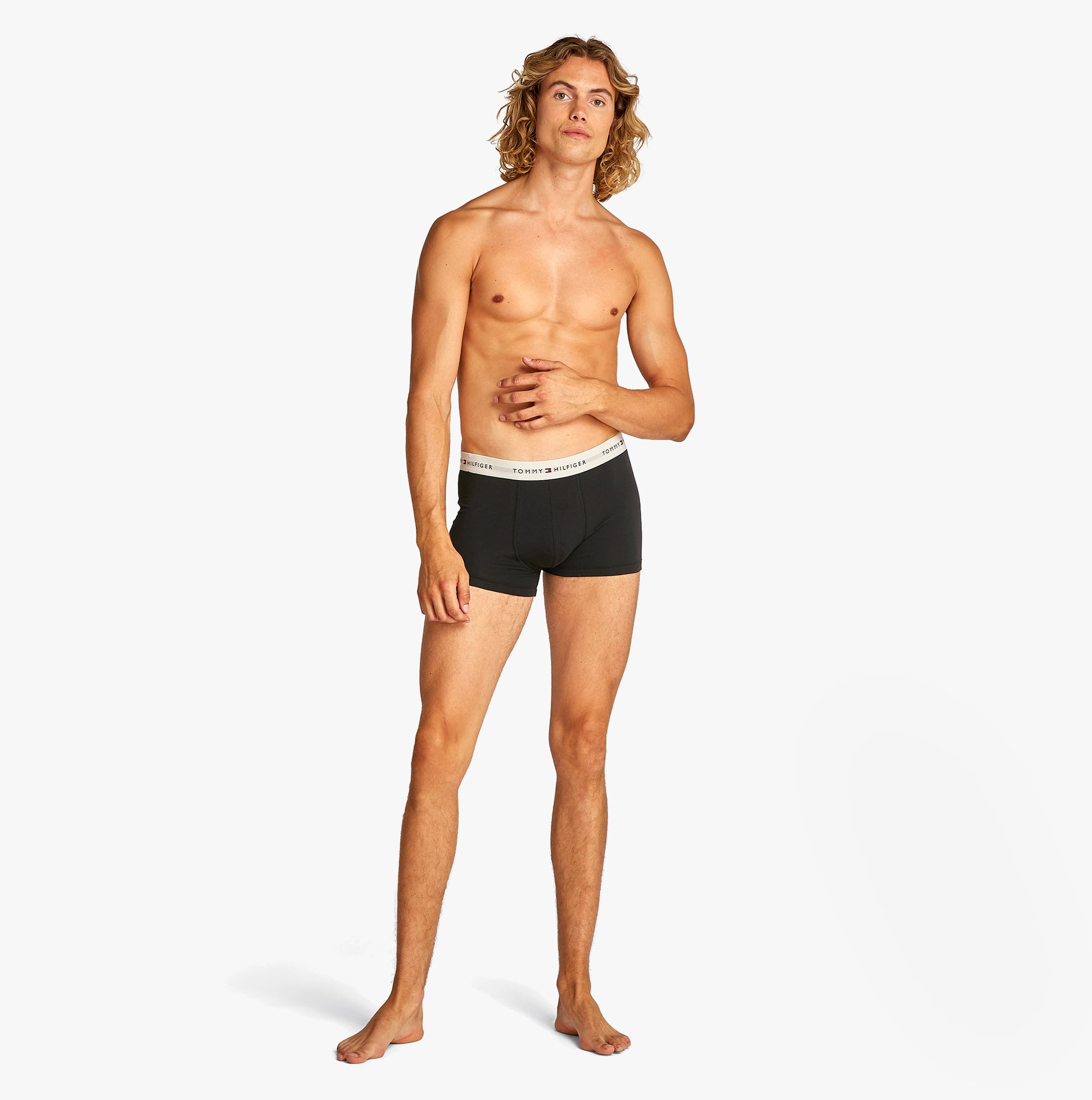 Tommy Hilfiger 3 Pack Mens Colour-Blocked Logo Trunks Multicoloured