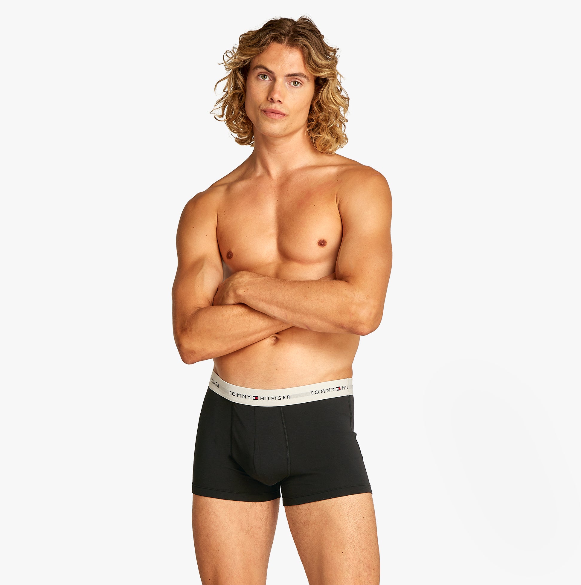 Tommy Hilfiger 3 Pack Mens Colour-Blocked Logo Trunks Multicoloured