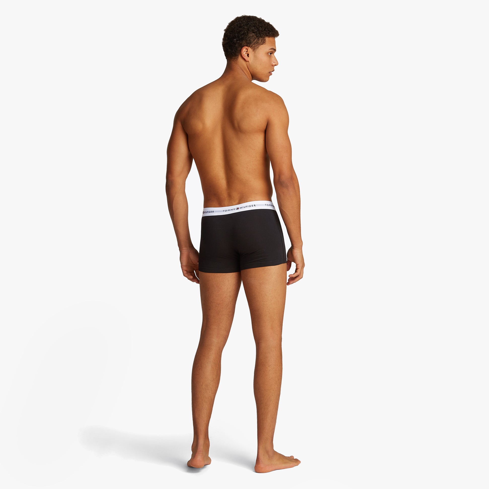 Tommy Hilfiger 3 Pack Mens Colour-Blocked Logo Trunks Black