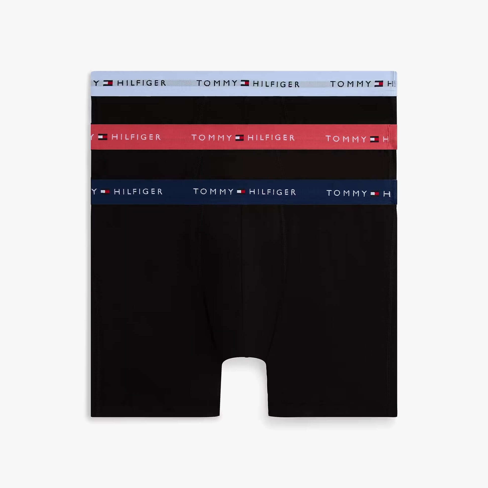 Tommy Hilfiger Mens 3 Pack Signature Logo Waistband Boxer Briefs Black